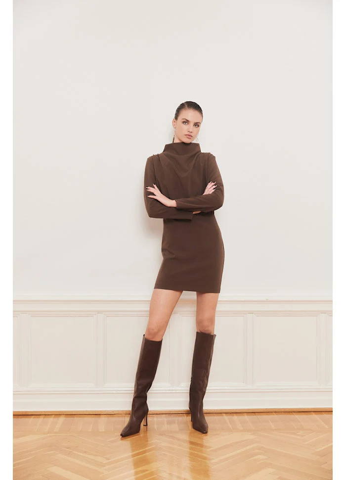 BEVERLY SHORT DRESS Brown
