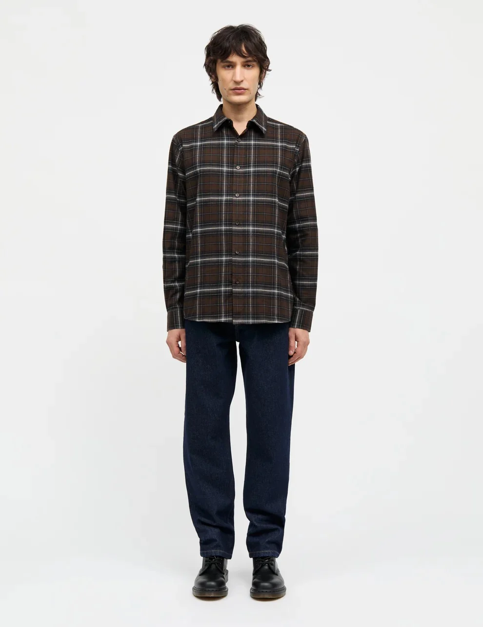 Cotton Flannel Check Sune Shirt Demitasse Check - Image 2