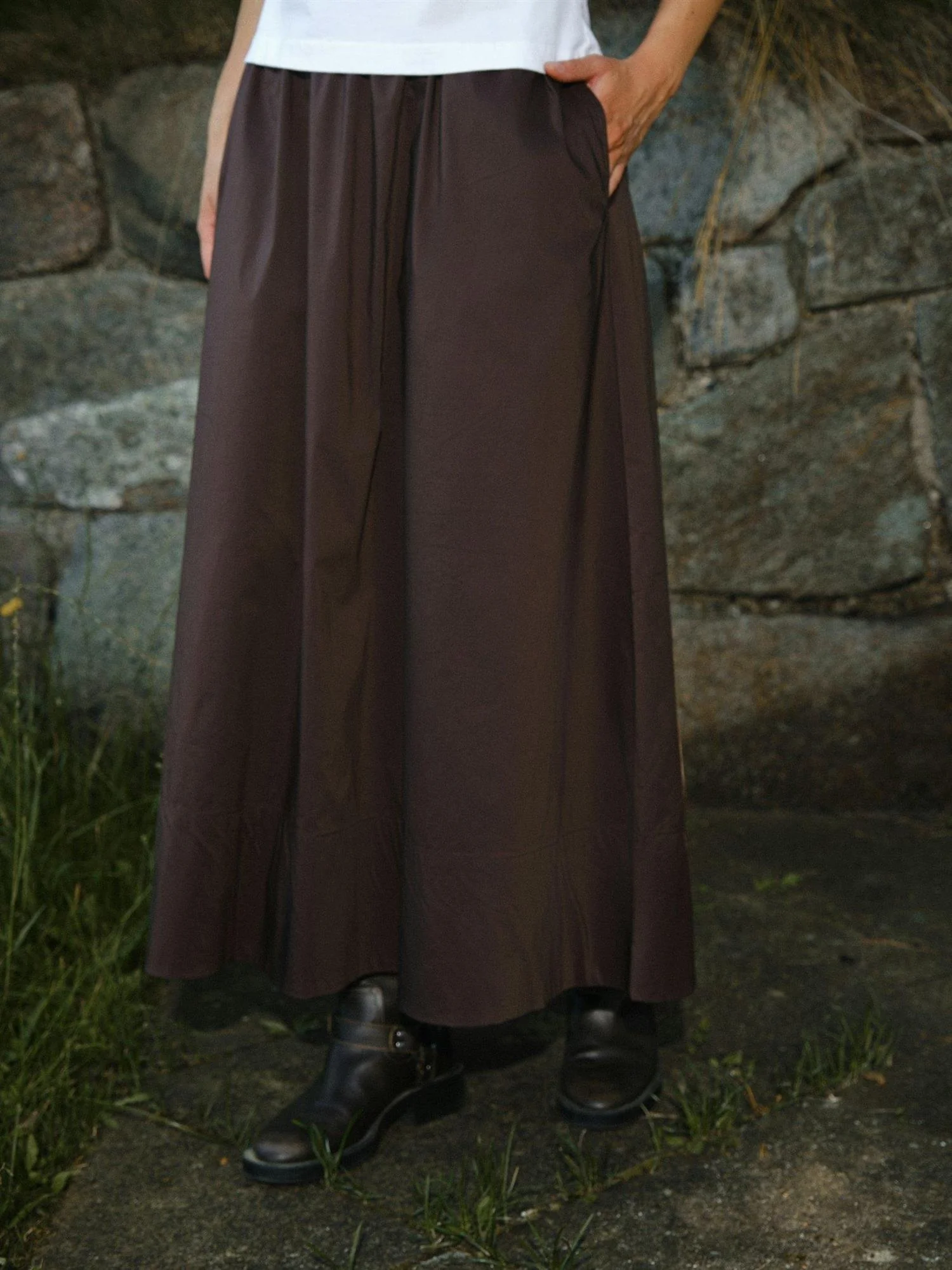YARA POPLIN SKIRT  Chocolate Brown - Image 7