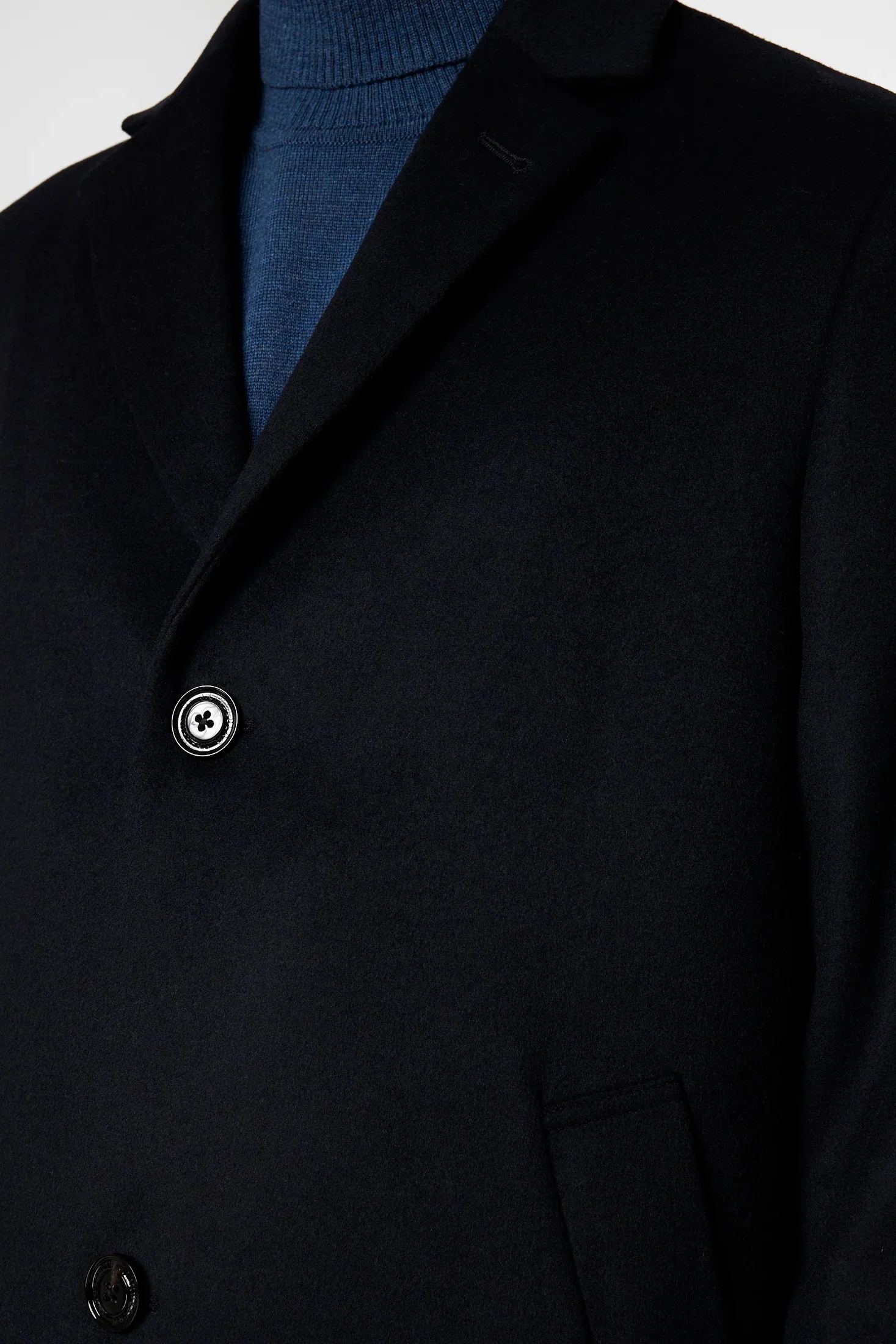 August Melton Cashmere Coat Navy - Image 3