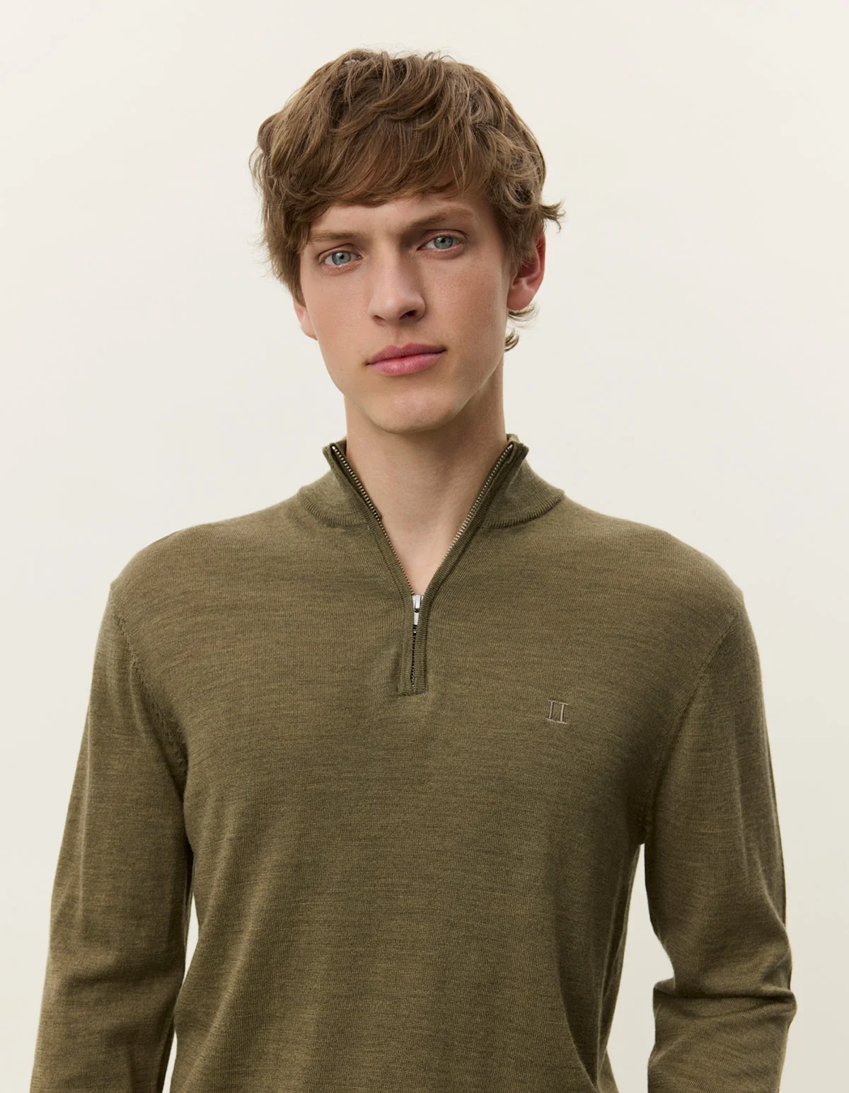 Grayson Half-Zip Merino knit  Olive Green - Image 6