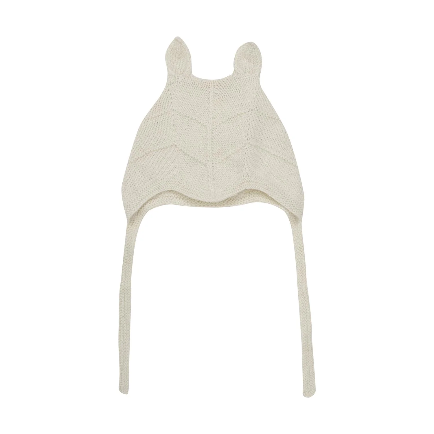 Bonnet Ears Alpaca Wool Knit  Off-White