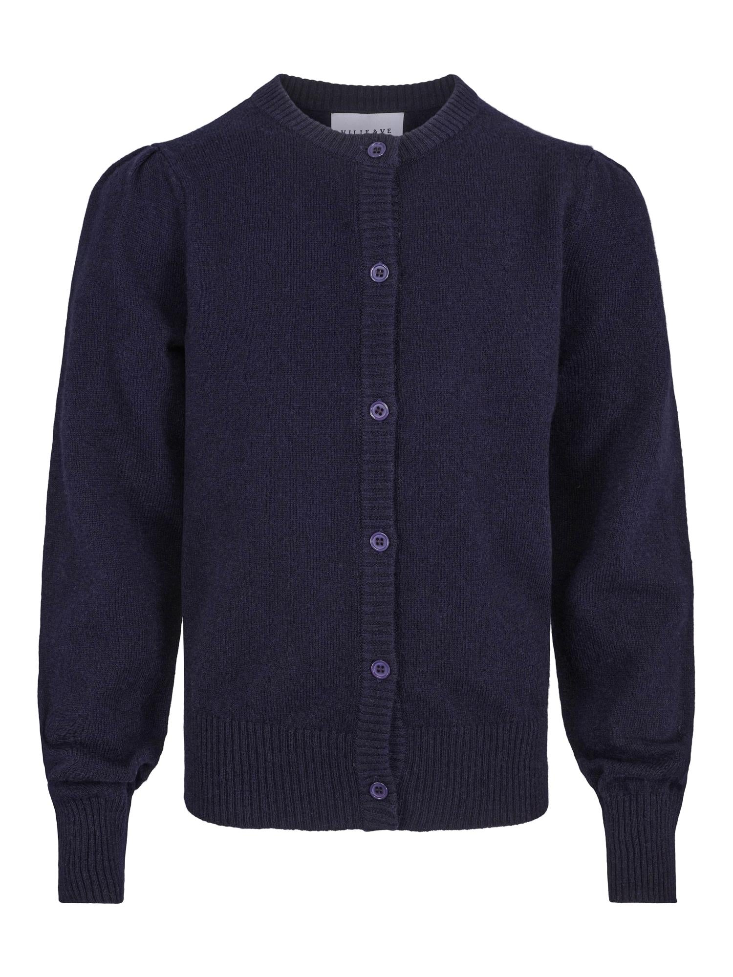 Elli strikket ullcardigan Midnight Navy