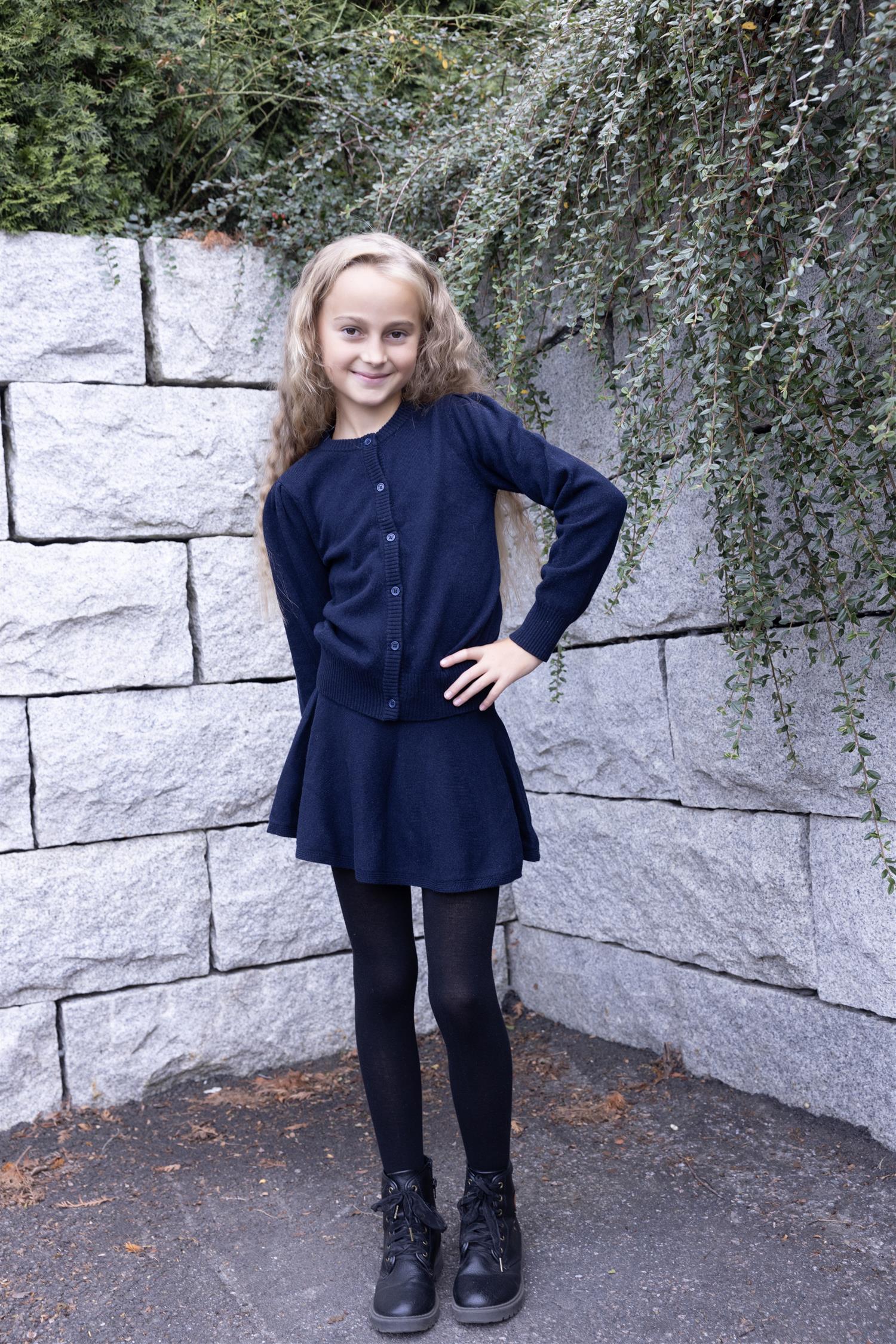 Elli strikket ullcardigan Midnight Navy - Image 2