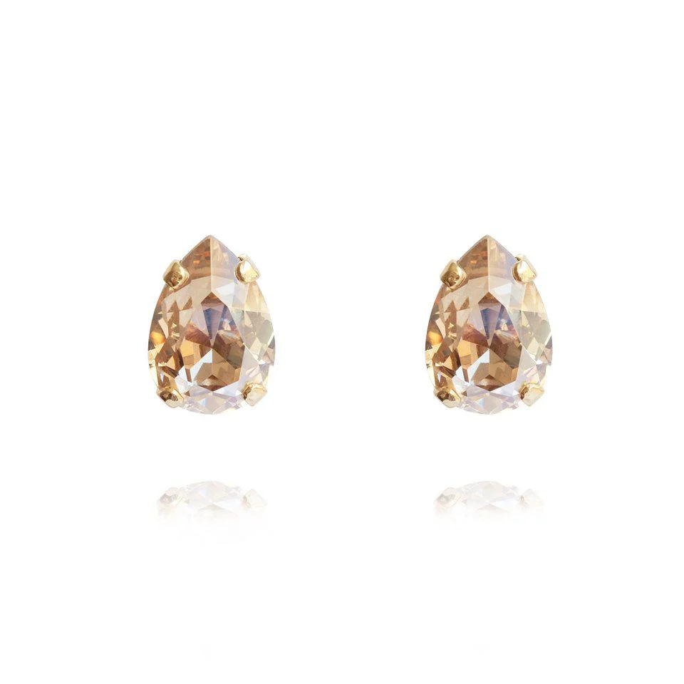 PETITE DROP STUD EARRINGS GOLD  Golden Shadow