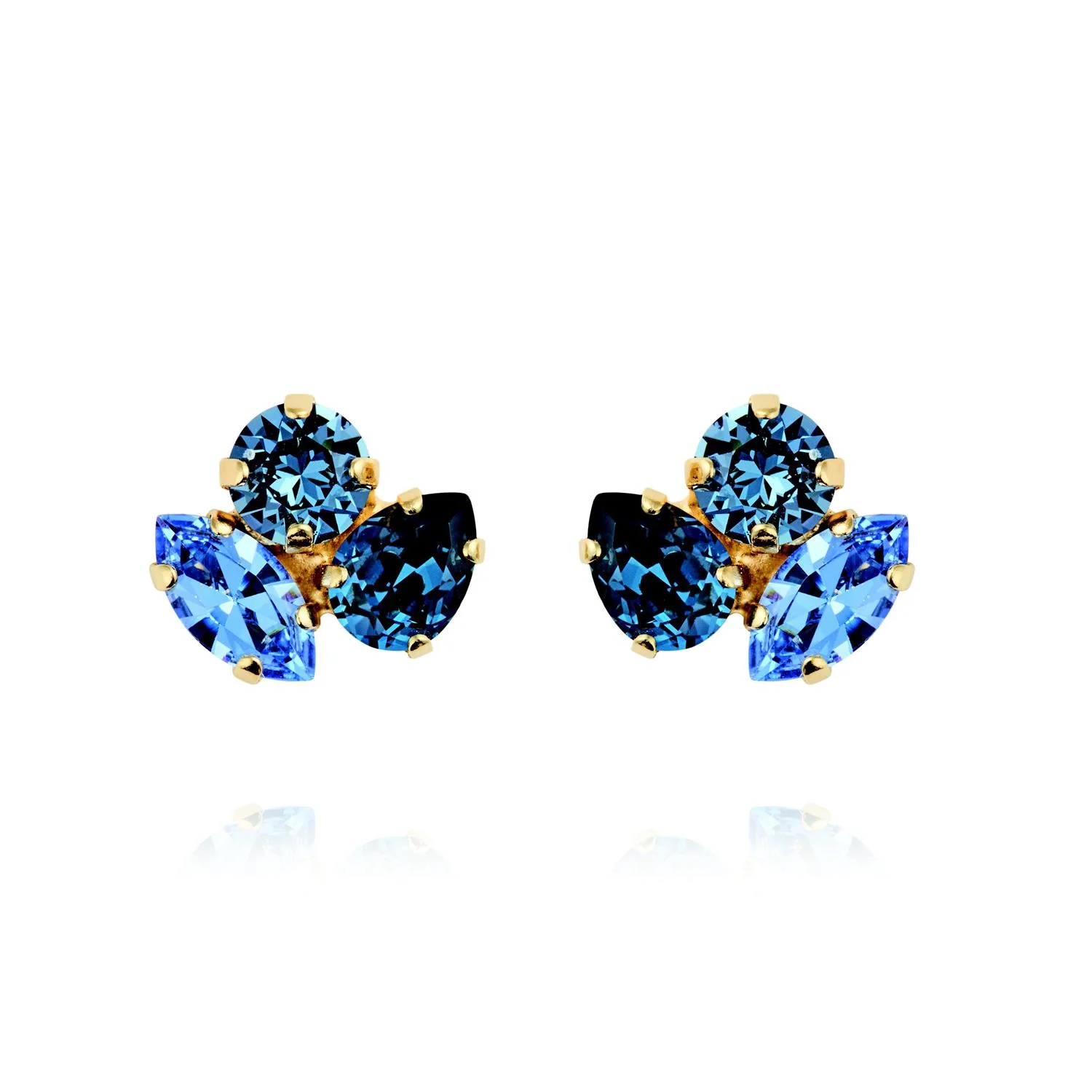 ANA EARRINGS GOLD Denimblue Combo