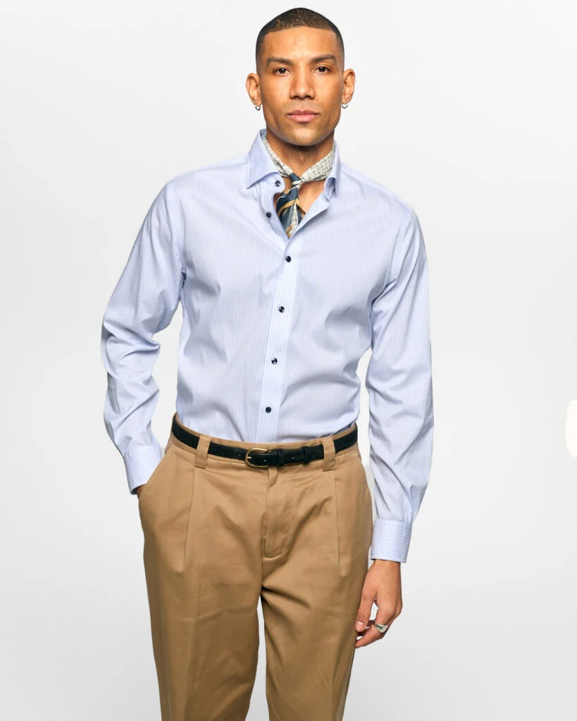 The Edge-Double Stripe Skyblue/White