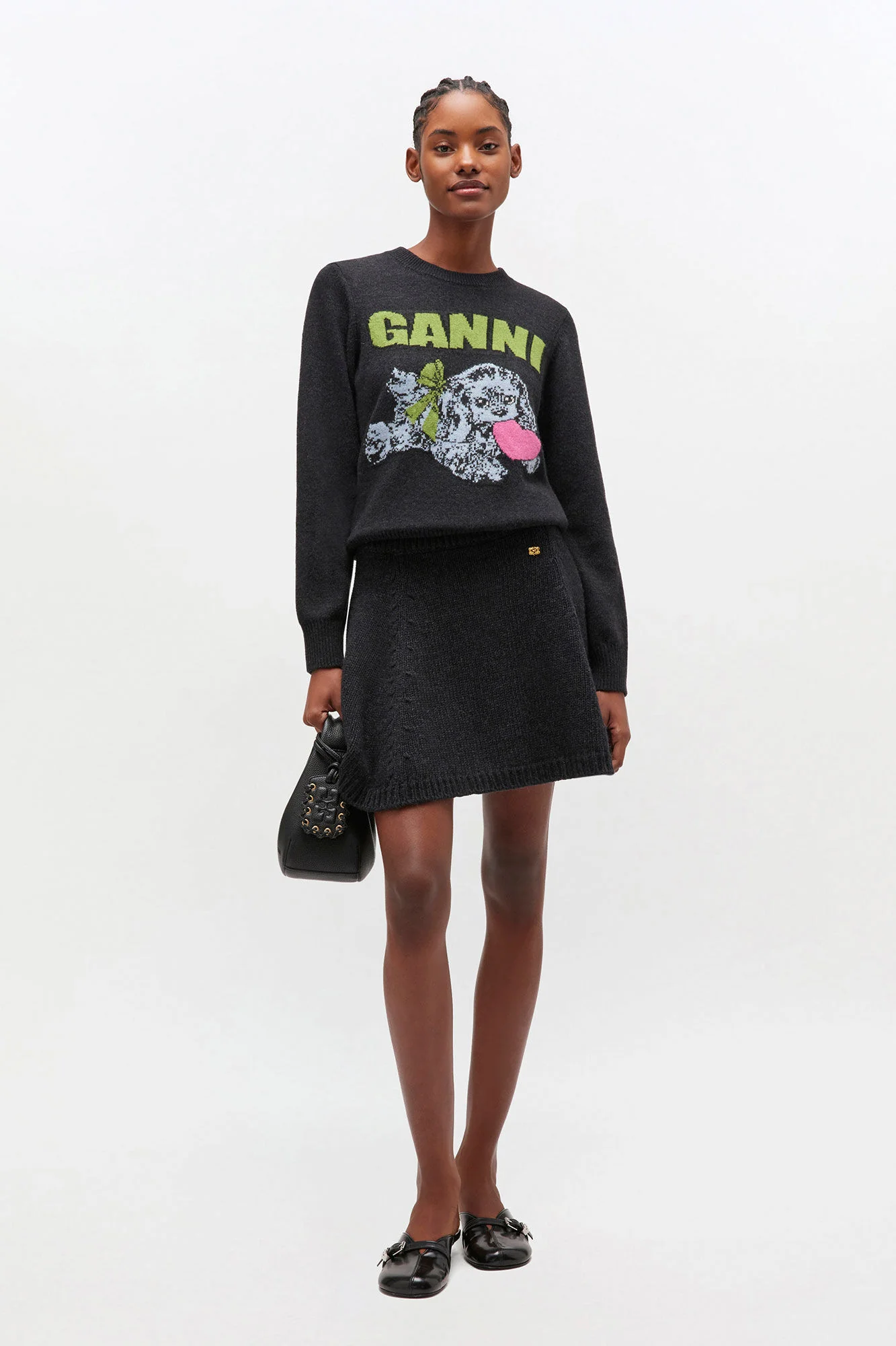 CHUNKY WOOL MIX MINI SKIRT Phantom - Image 2