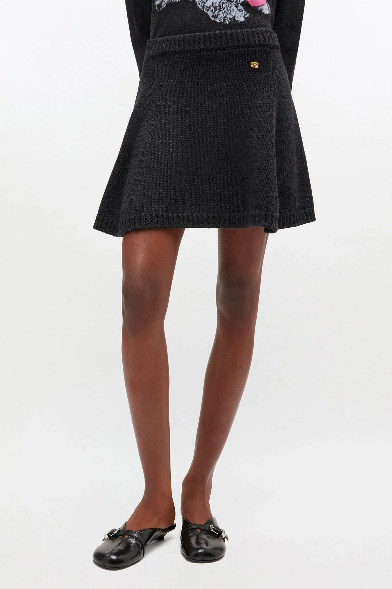 CHUNKY WOOL MIX MINI SKIRT Phantom - Image 3