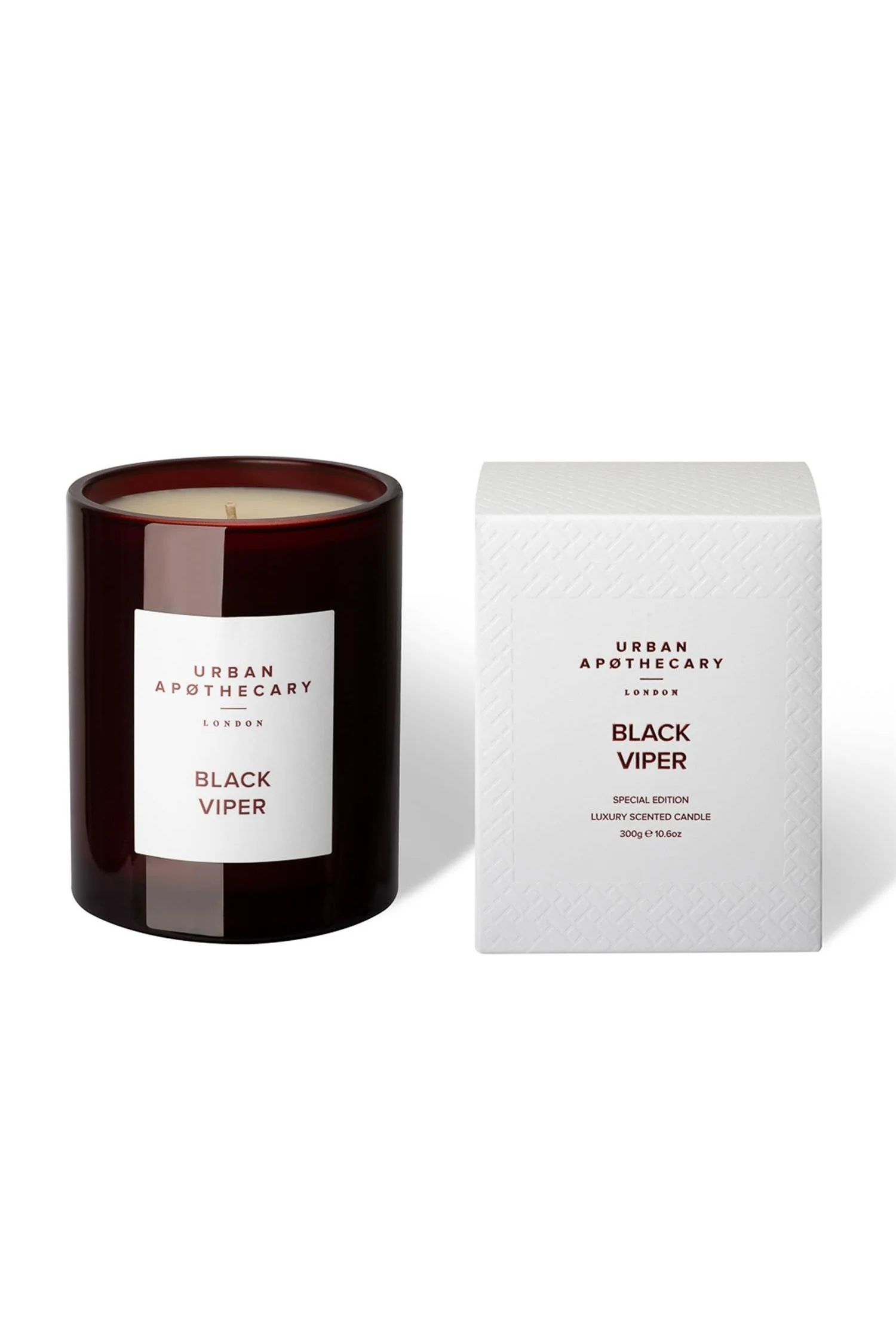 RED GLASS CANDLE 300G 60T Black Viper