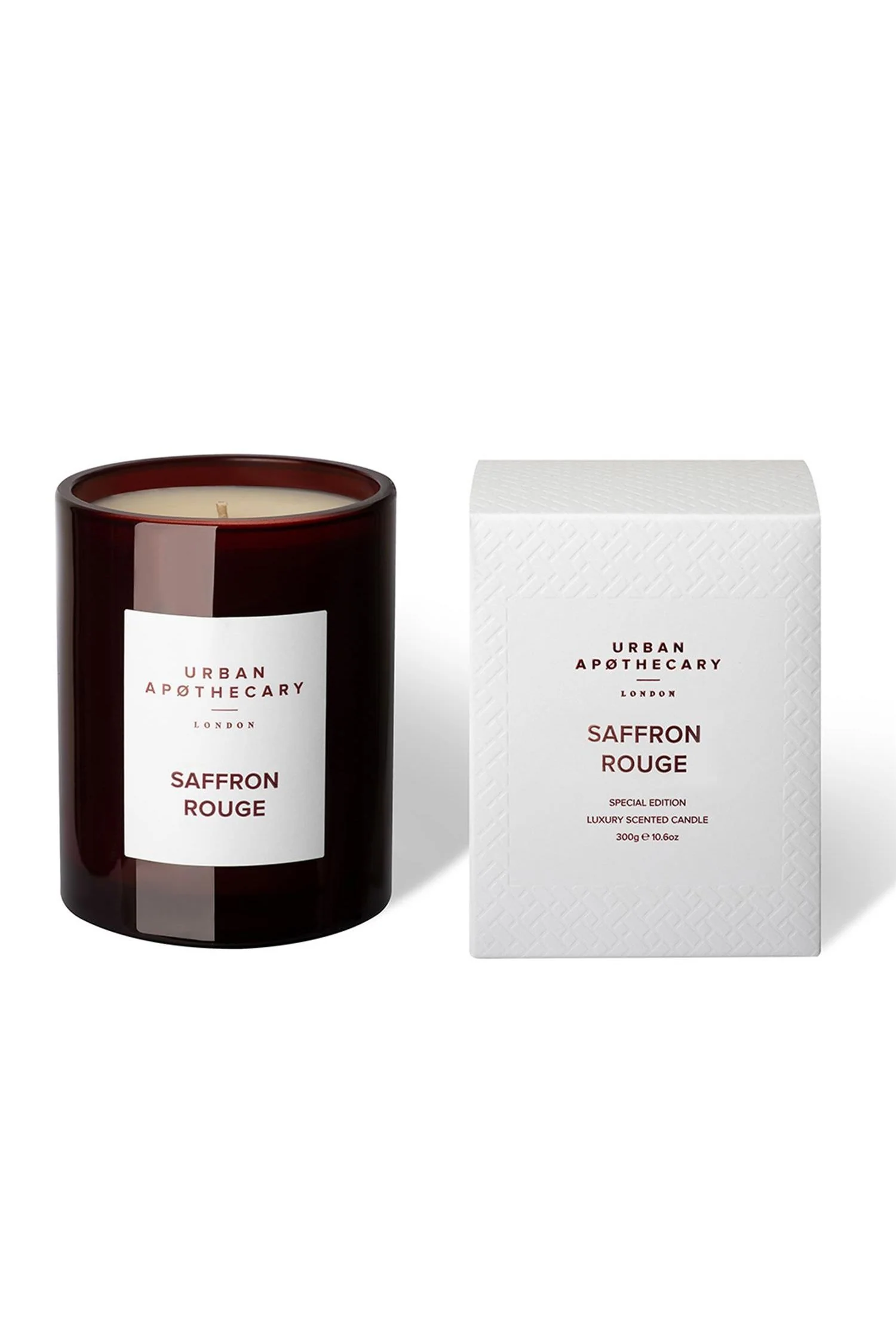 RED GLASS CANDLE 300G 60T Saffron Rouge
