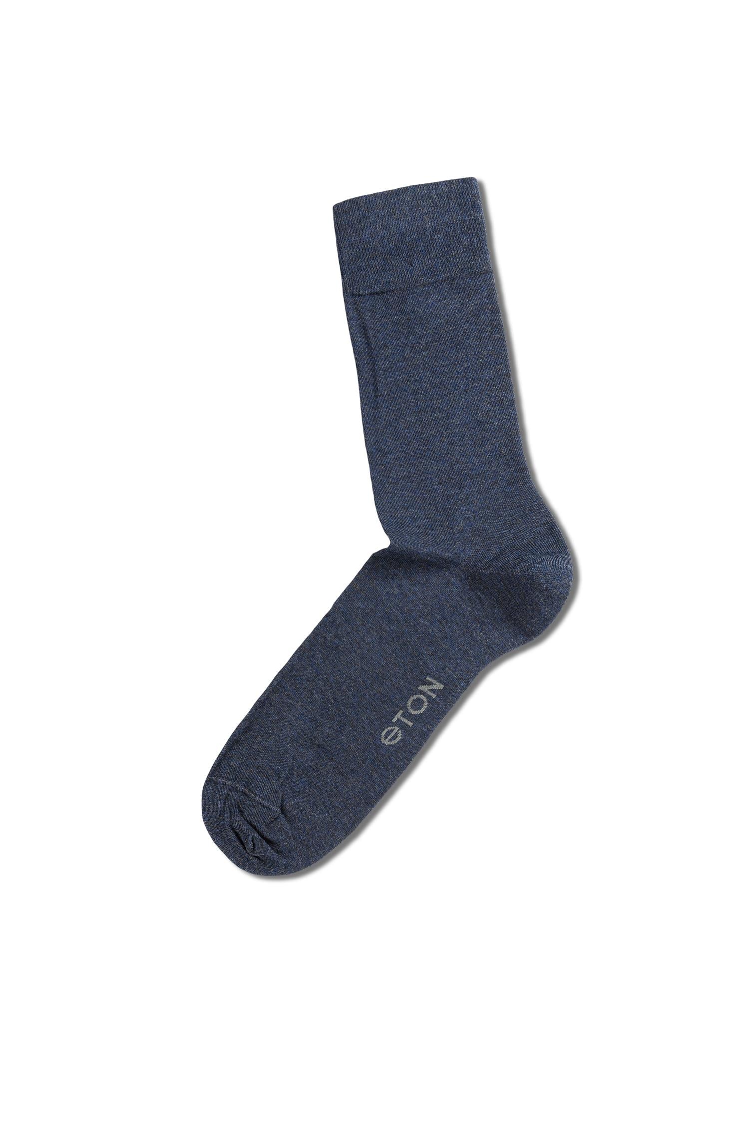 Eton Cotton/cashmere Blend Blue Melange