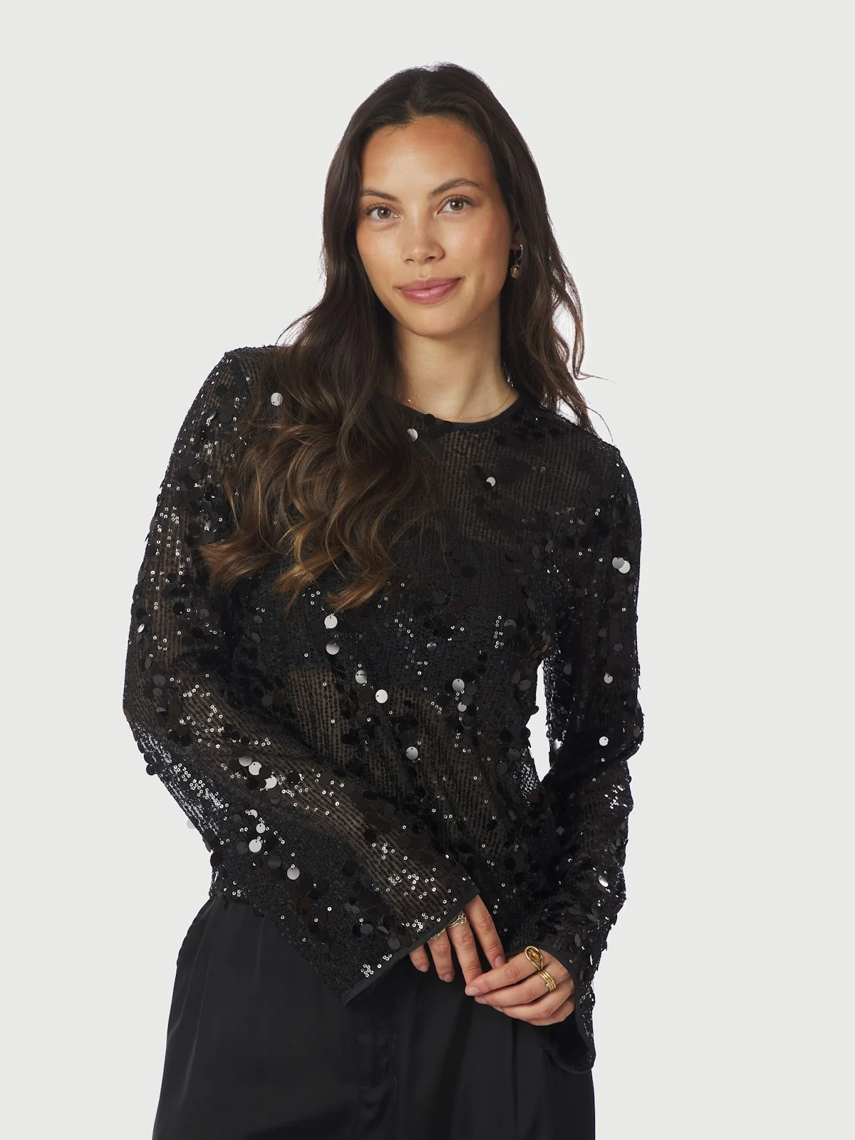 Blake Sequins Blouse  Black - Image 3