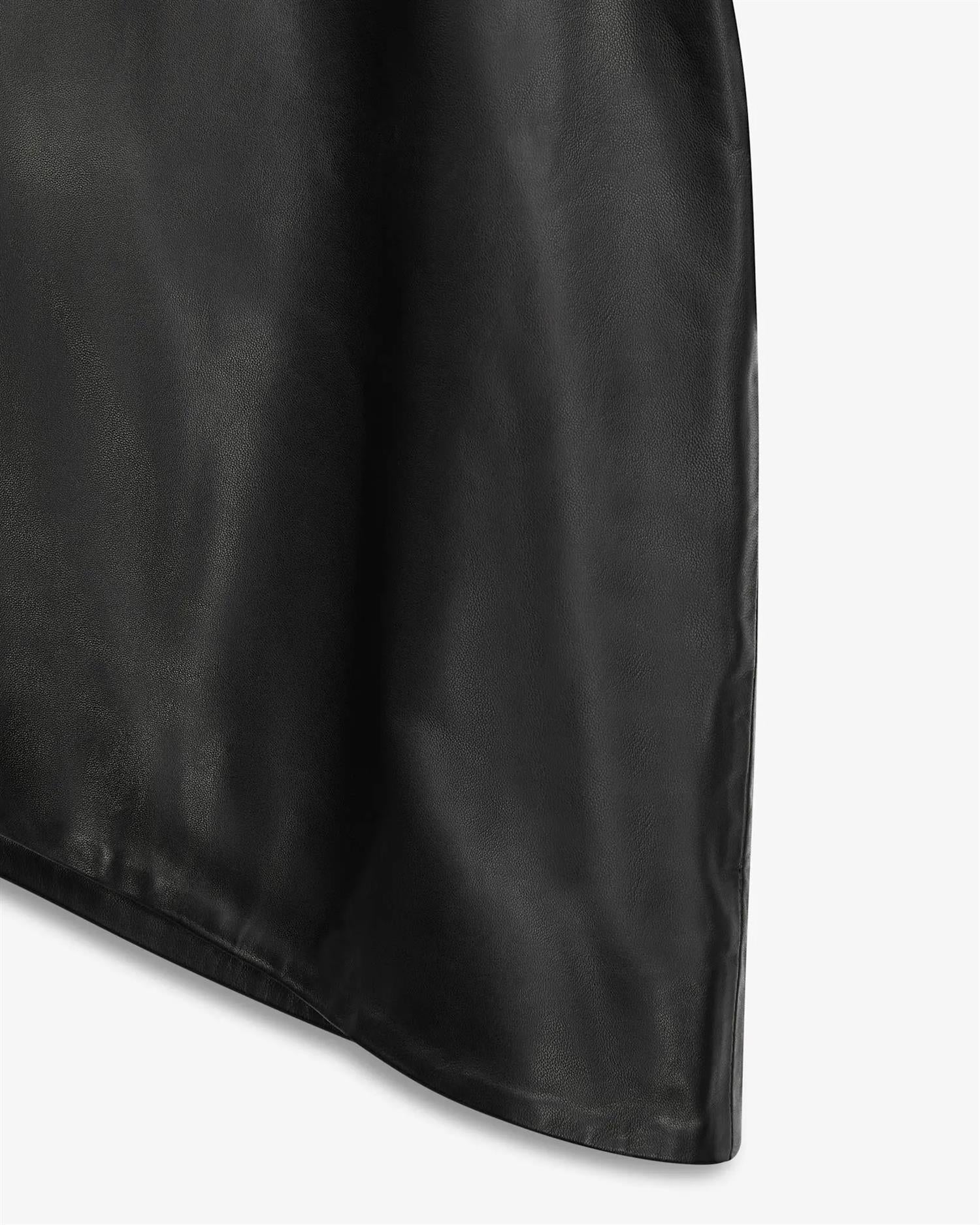 ASSYMETRIC LEATHER SKIRT Black - Image 3