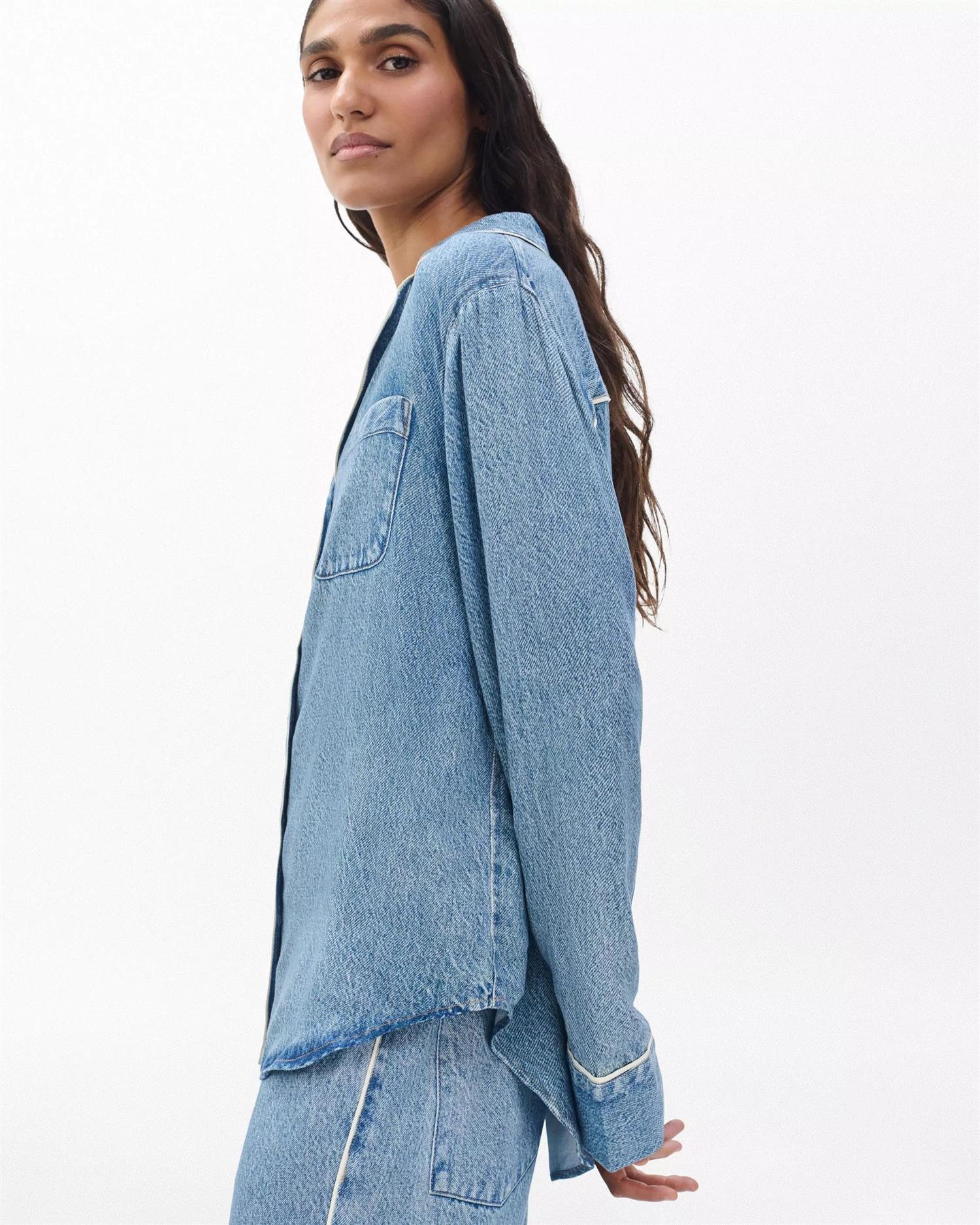 MIRAMAR SLINK LONG SLEEVE LOUNGE SHIRT  Zoe - Image 4