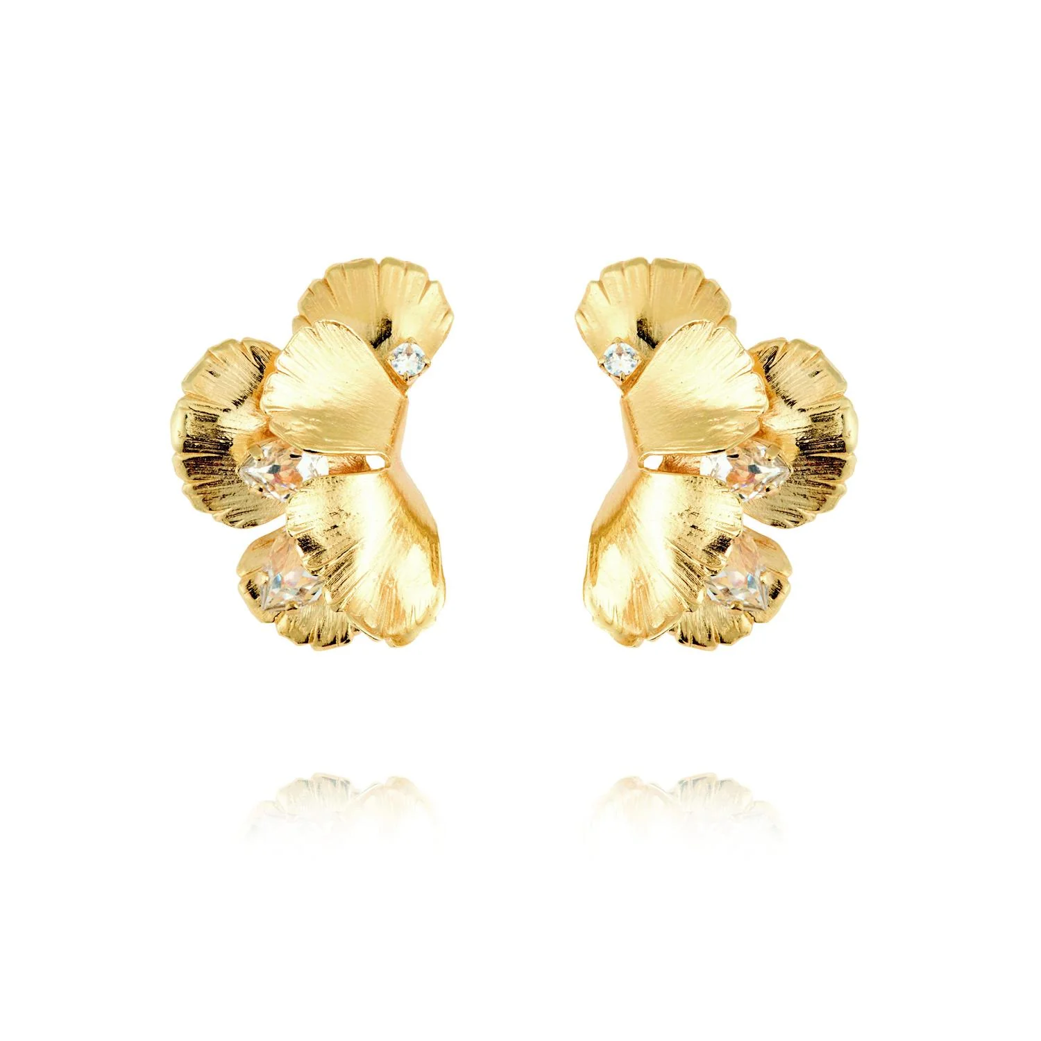 MALVA EARRINGS GOLD Crystal