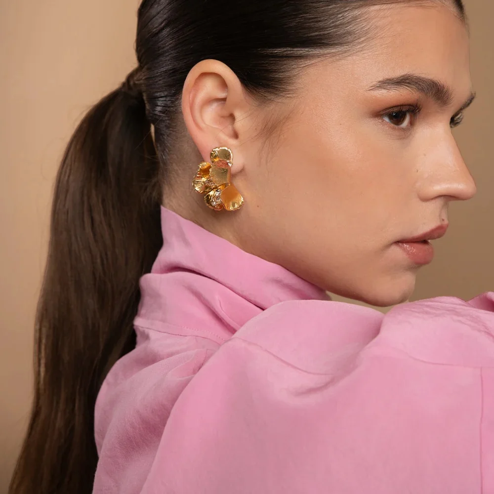 MALVA EARRINGS GOLD Crystal - Image 2