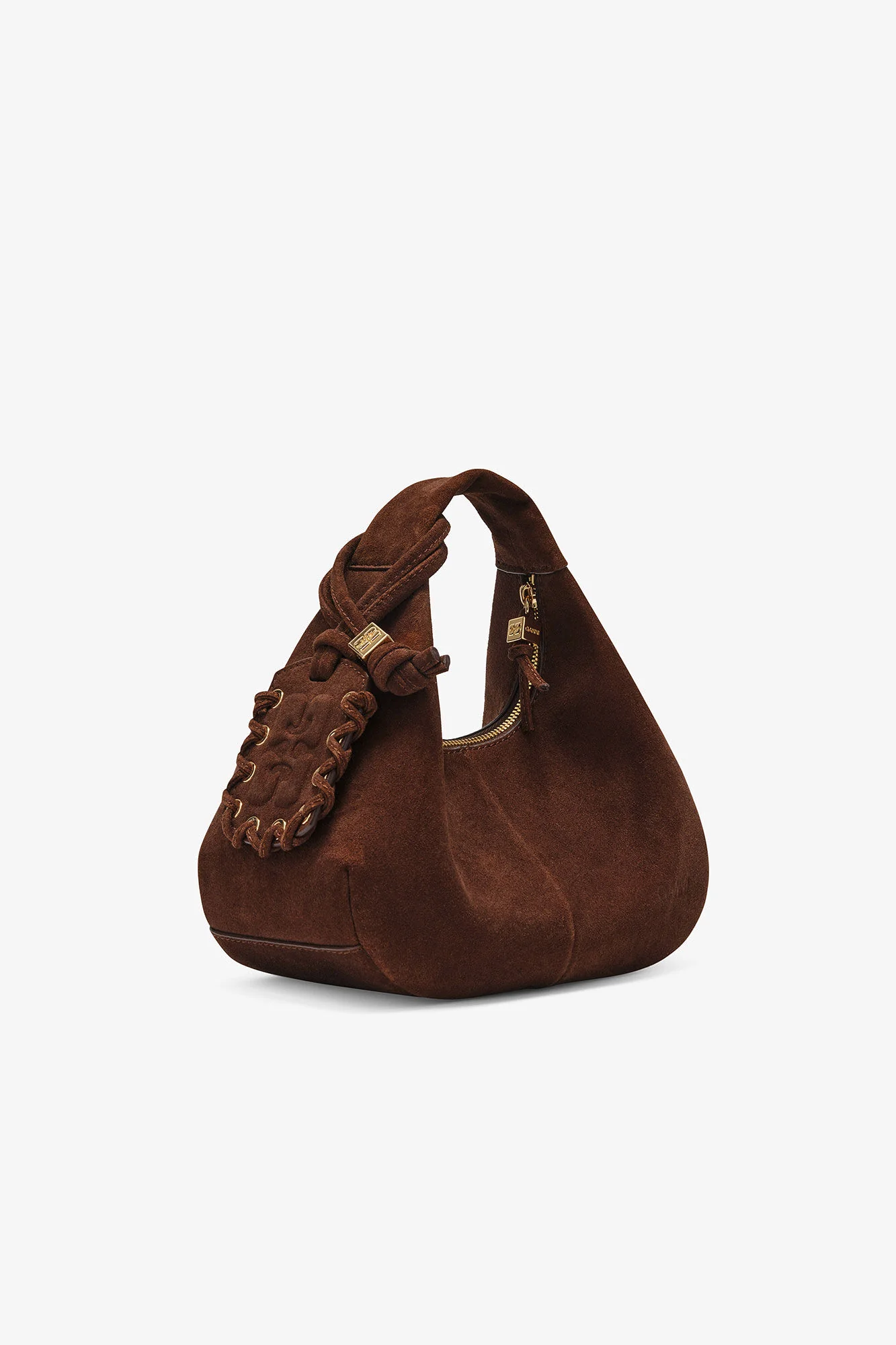 Hobo Mini Recycled Suede Pelinova Chicory Coffee - Image 2