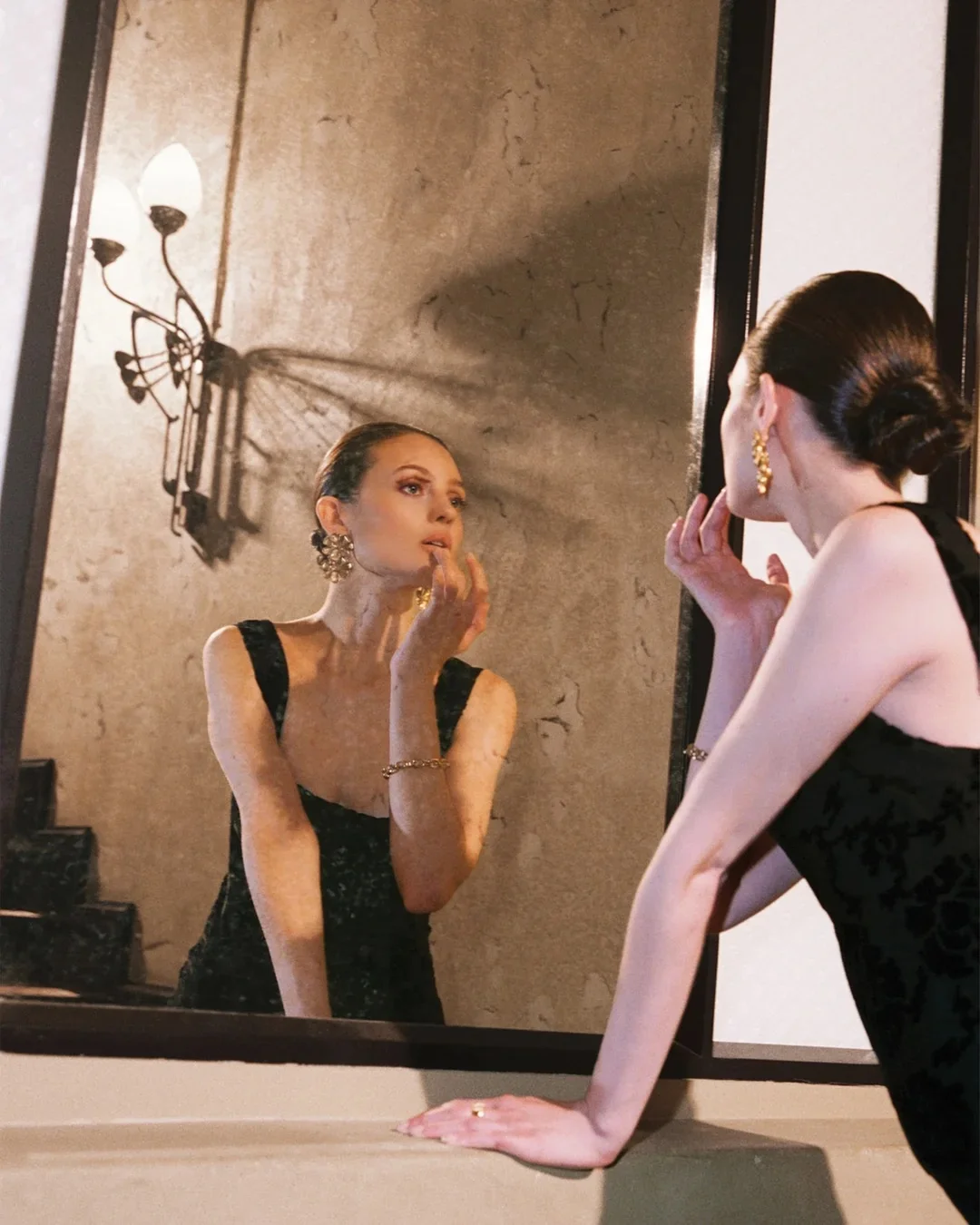 Velvet Strap Dress  Black - Image 6