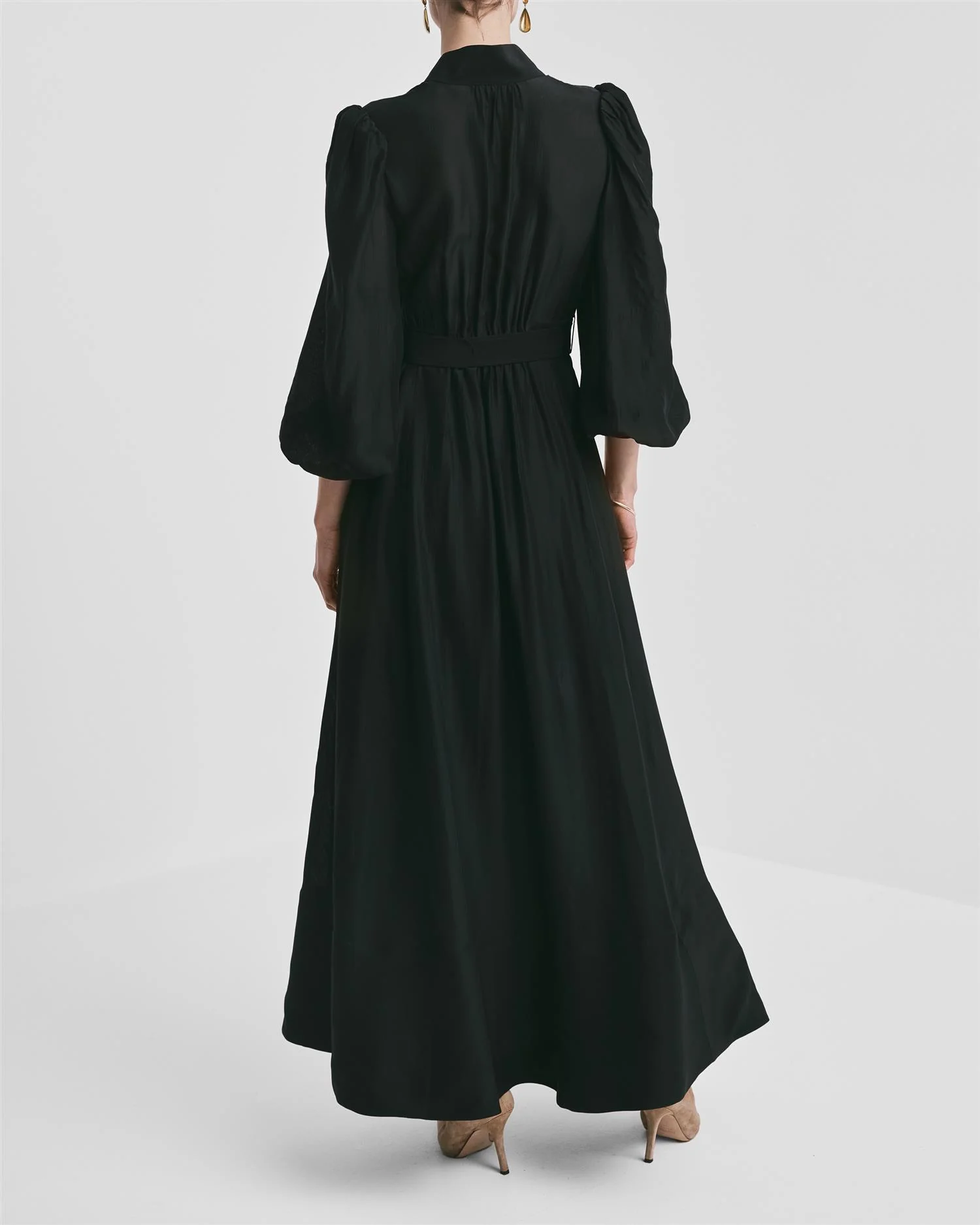 Striped Organza Belt Dress Black - Image 5