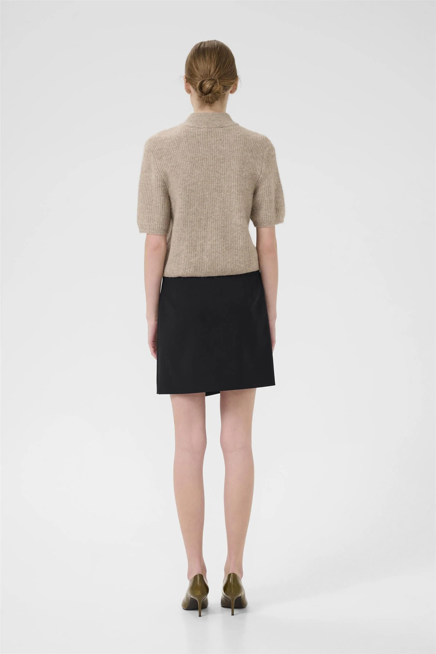PAULA MELANGE MW WRAP SKIRT Black - Image 5