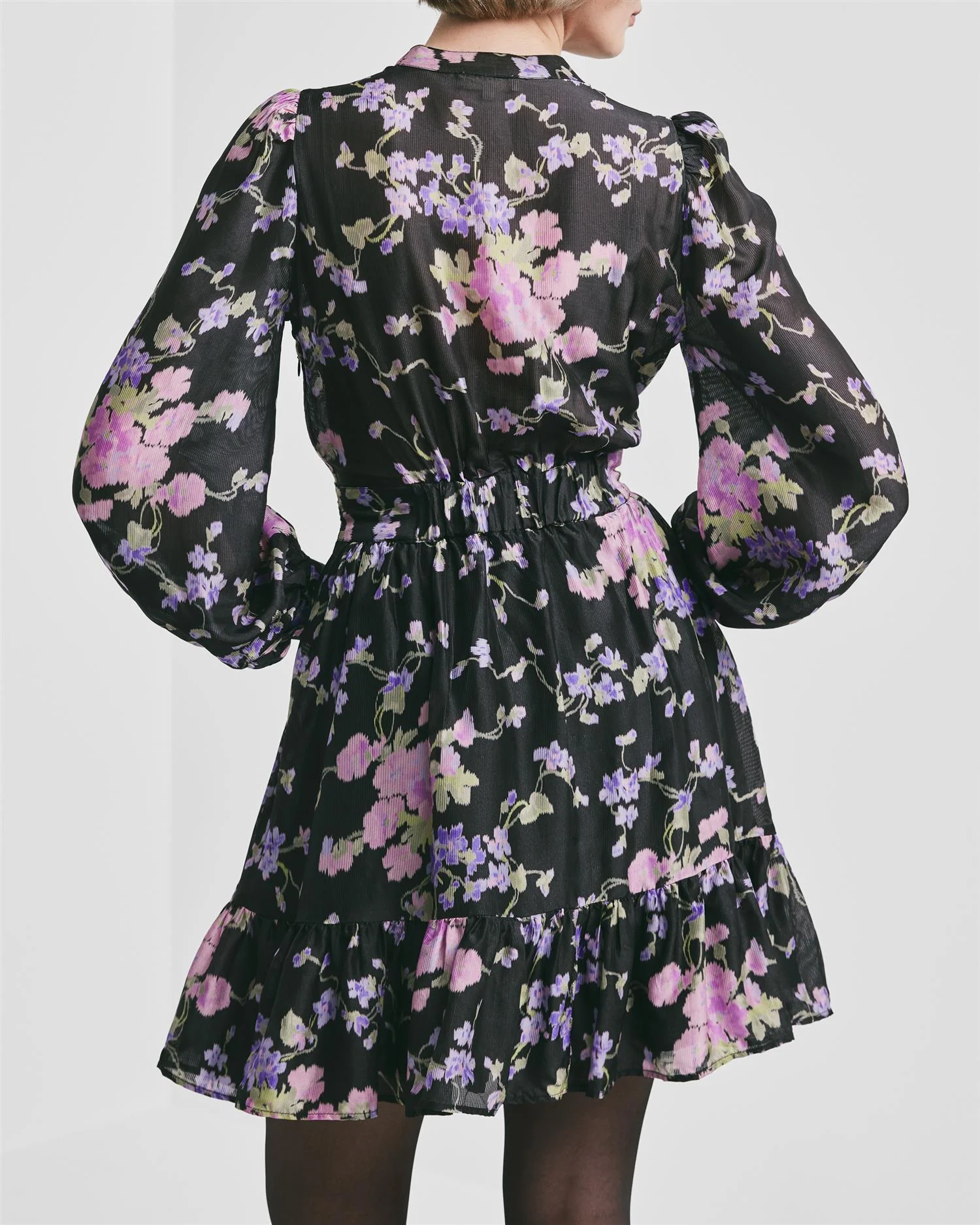 Striped Organza Flounce Dress  Midnight Viola - Image 3