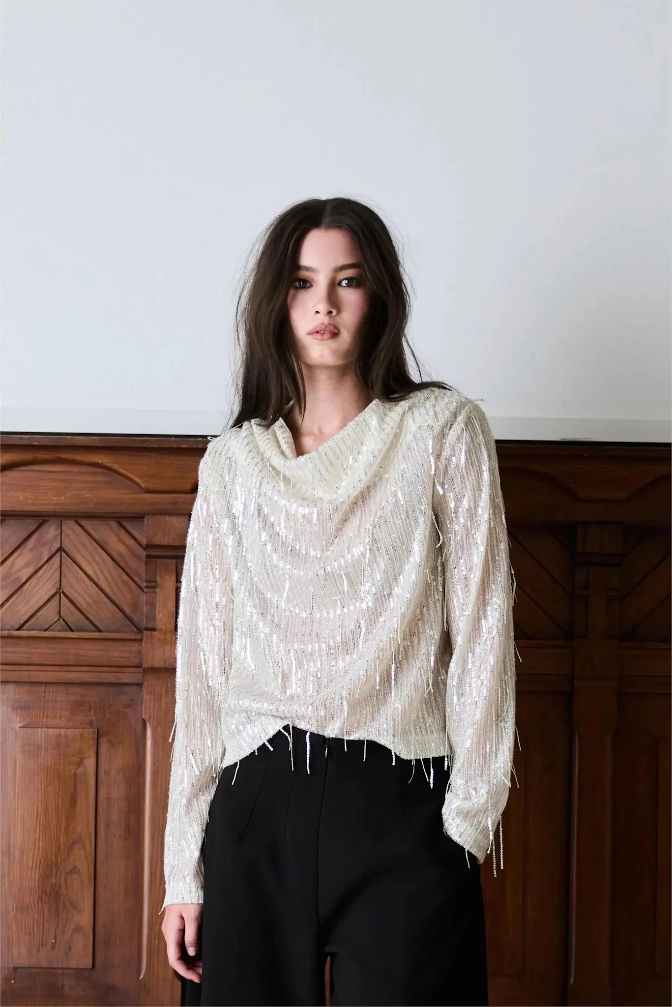 BEVERLY FRINGE TOP  Lt Gold - Image 4