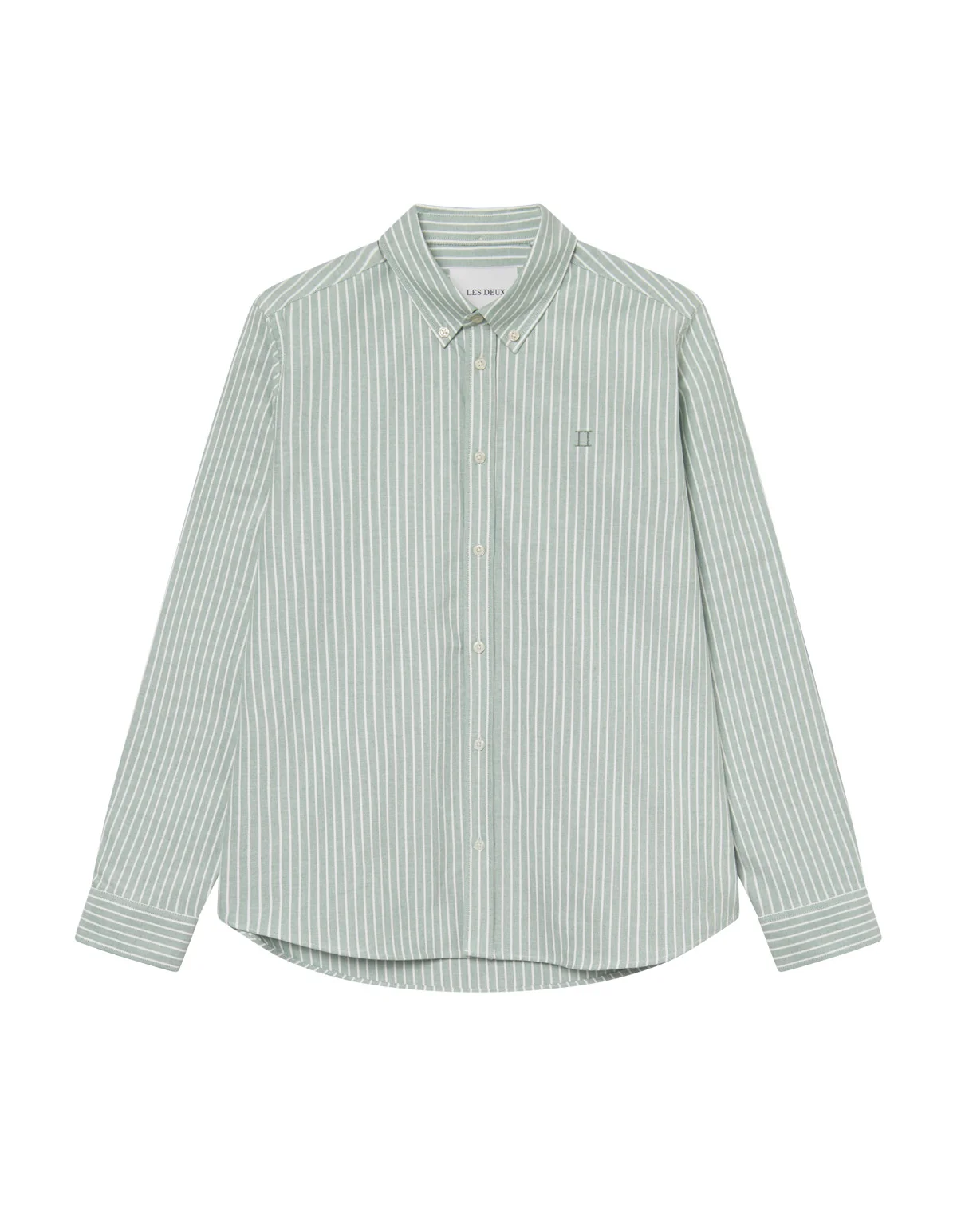 Konrad Striped Oxford Shirt Juniper Green