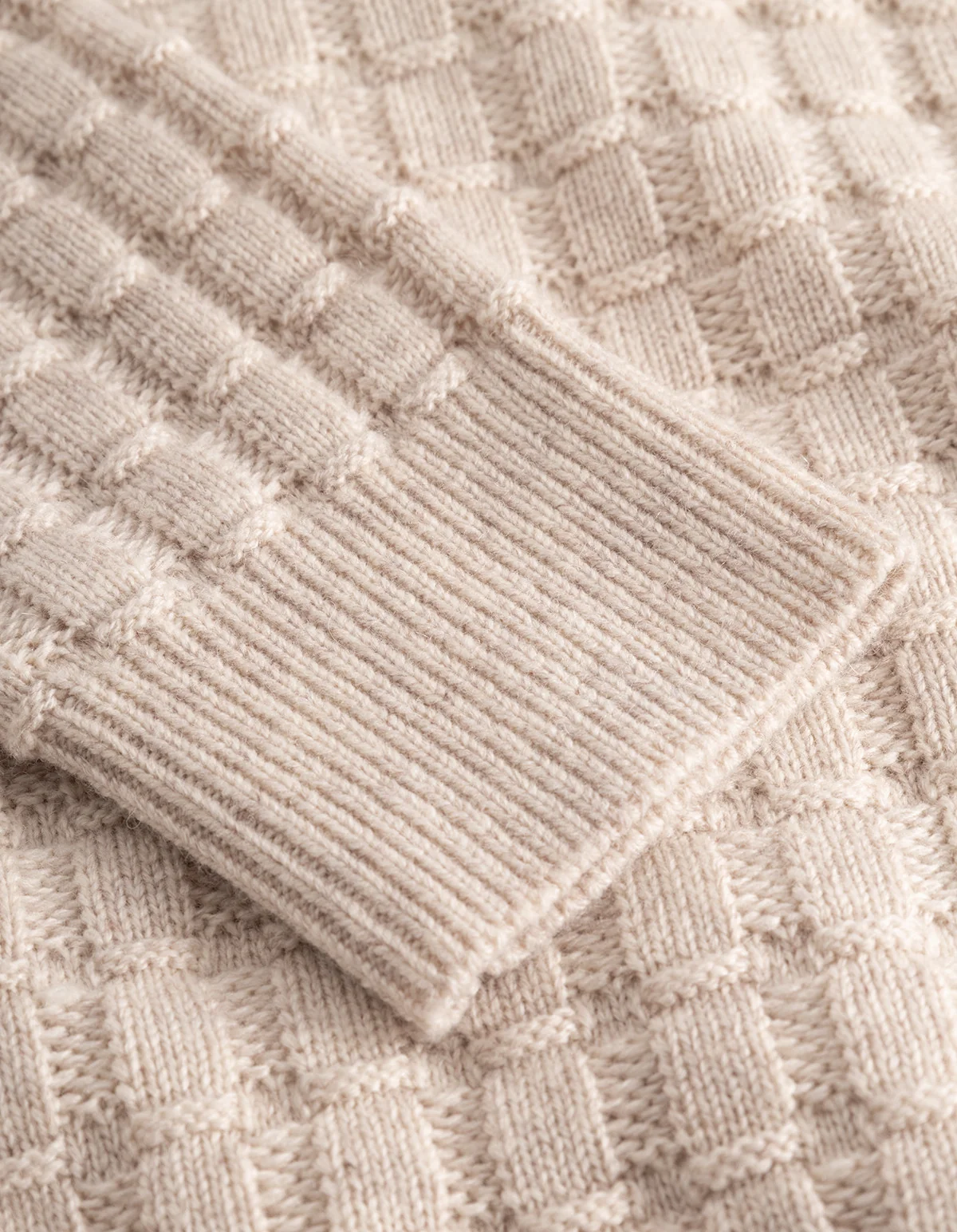 Gustav Squared Structure Polo Knit  Light Sand Melange - Image 2