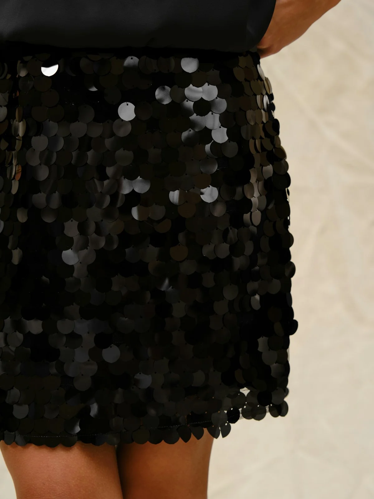 Miva Big Sequins Skirt Black - Image 8