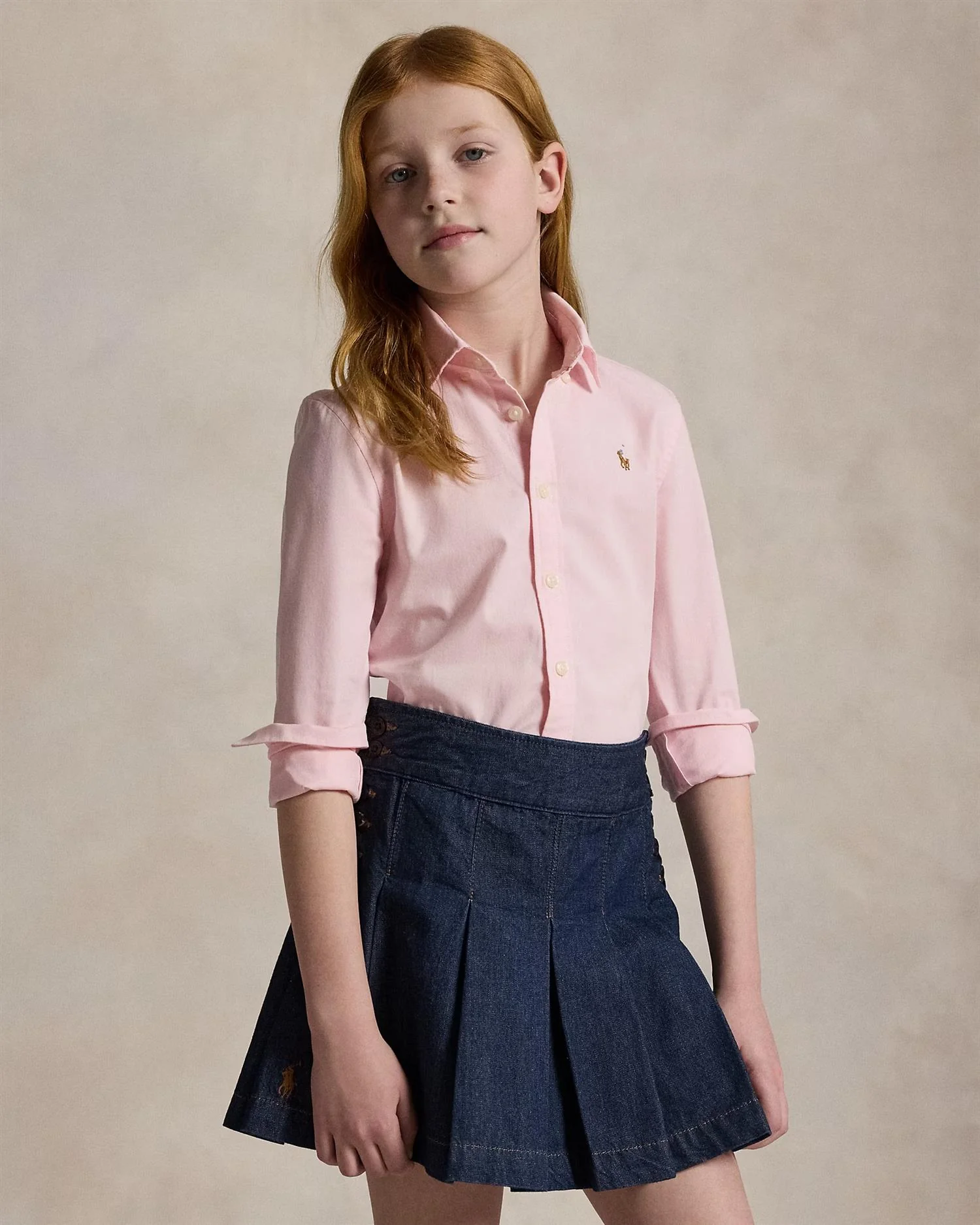 OXFORD SHIRT JENTE  Rosa - Image 5