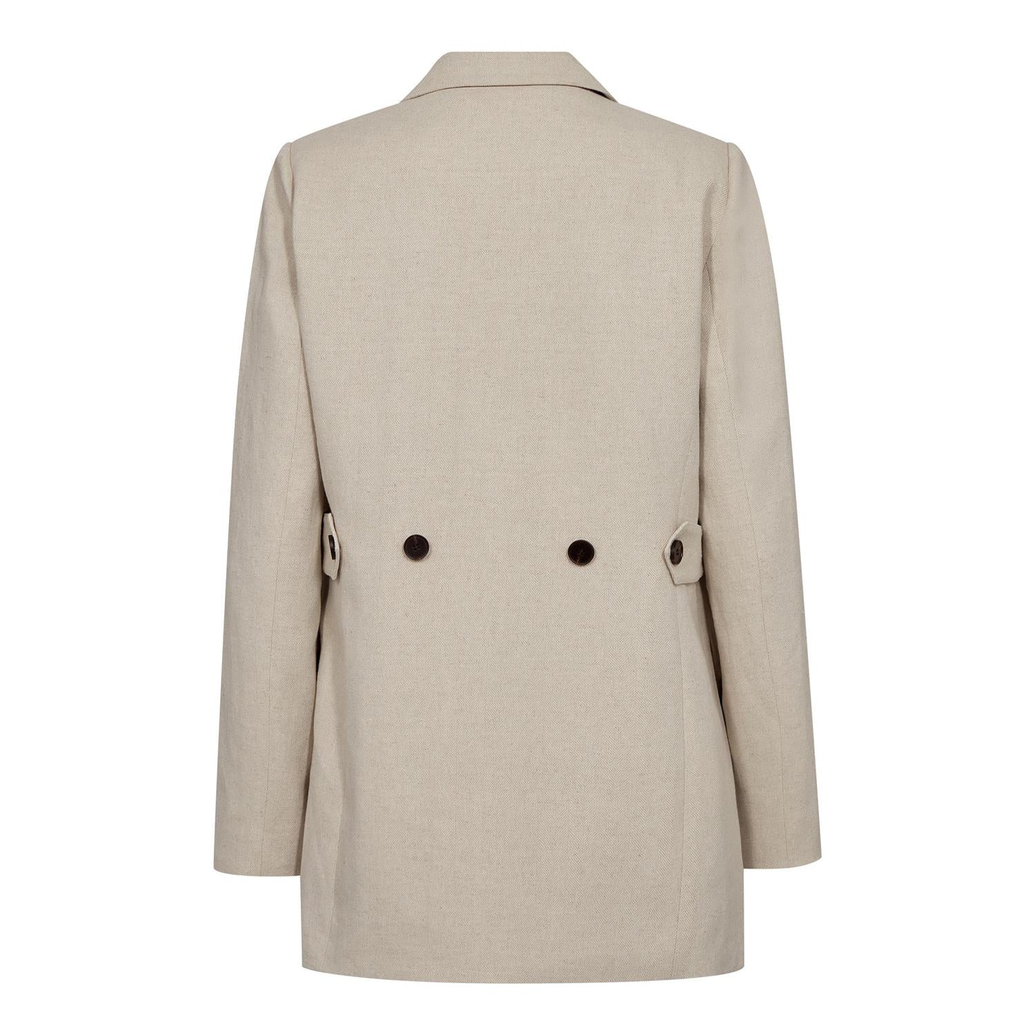 LeenaCC Linen Fitted Blazer Bone - Image 2