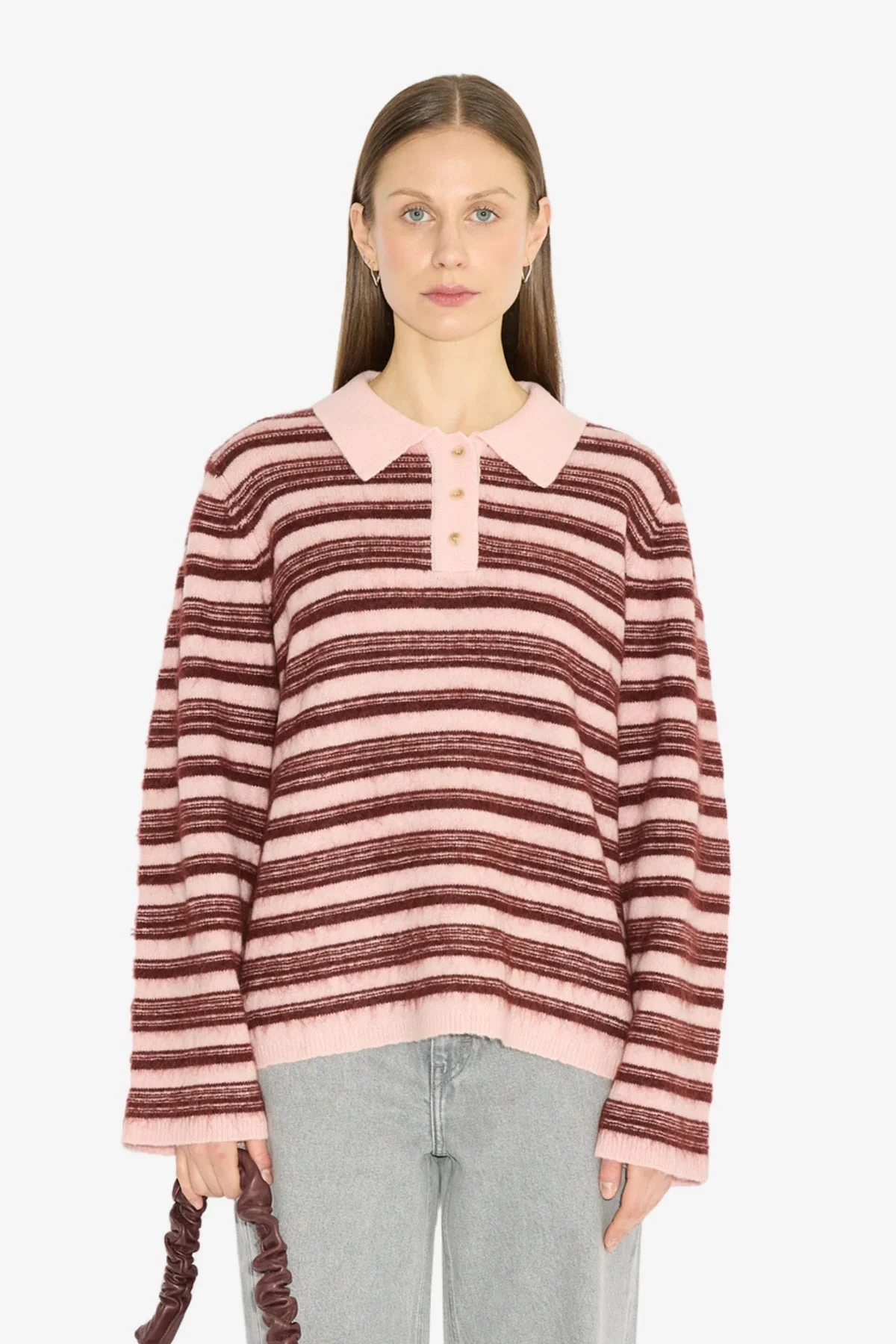 Olivia Wool Polo Lt. Pink Mix - Image 2