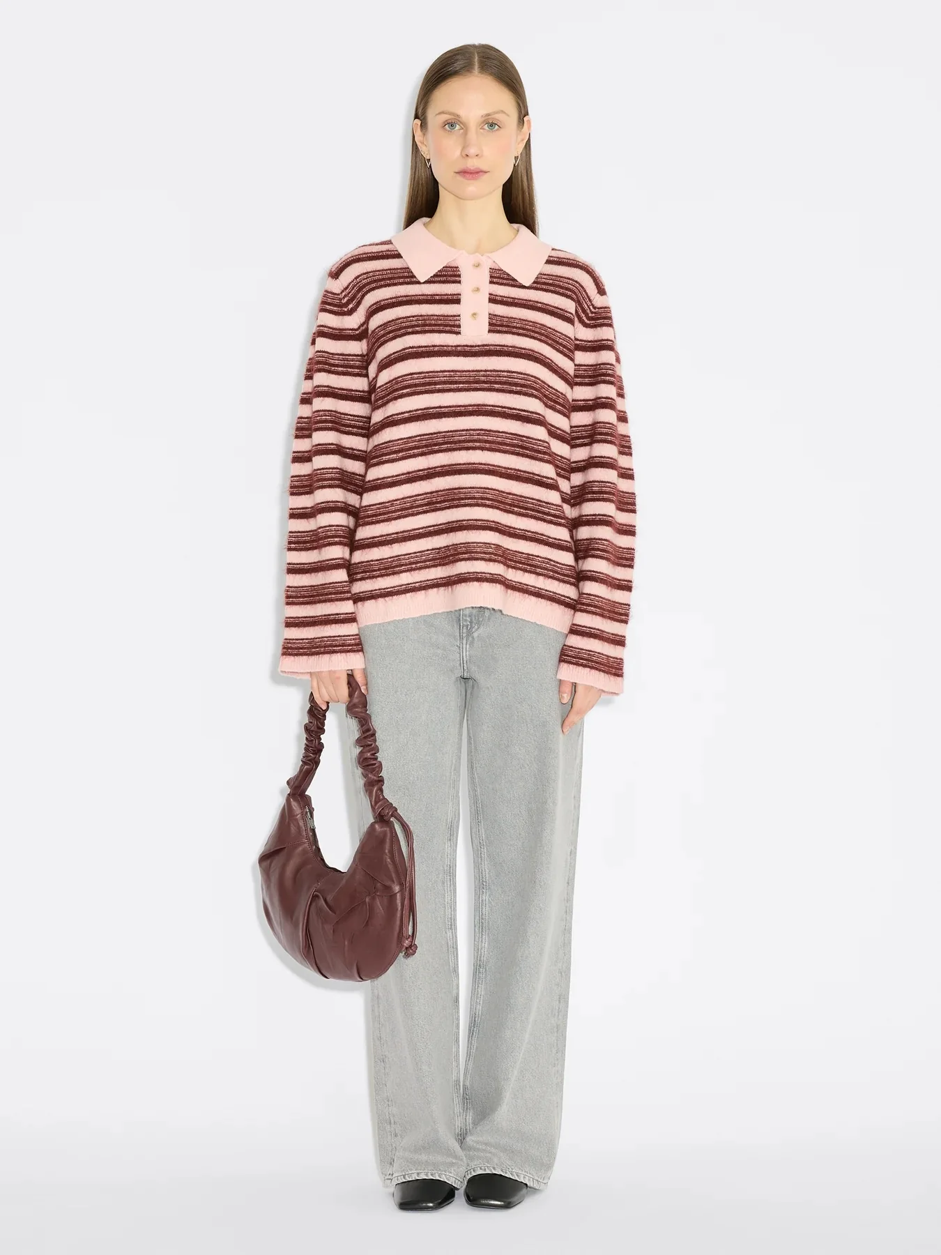 Olivia Wool Polo Lt. Pink Mix - Image 3