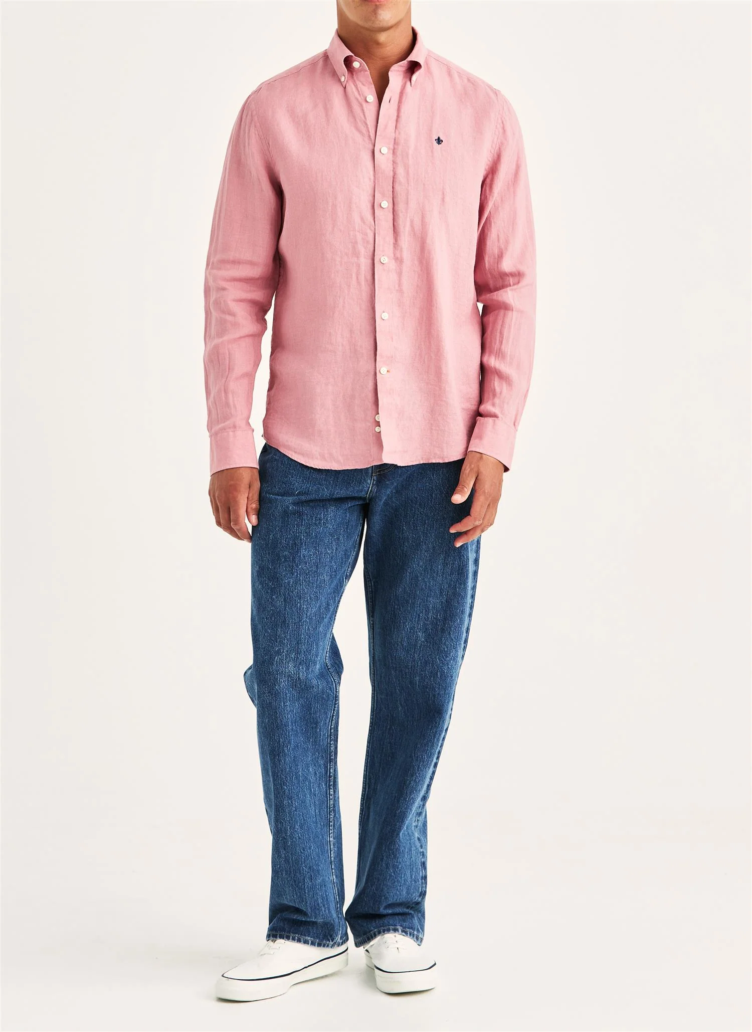 Douglas Linen Shirt-Classic Fit  Pink - Image 2