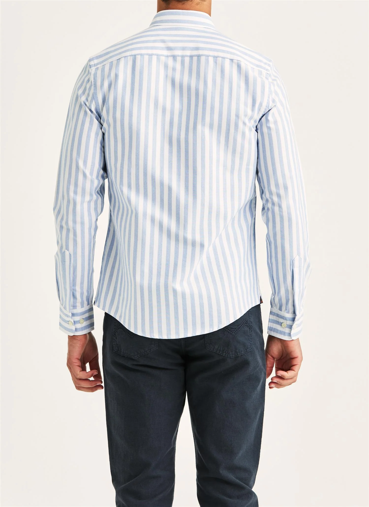 Douglas Oxford Stripe Shirt-Slim Fit Light Blue - Image 5
