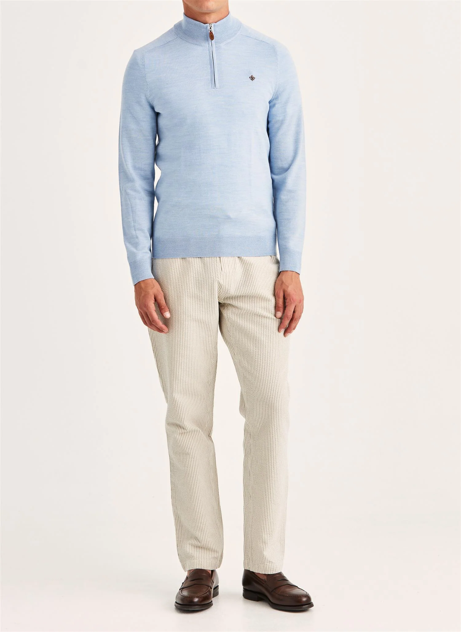 Merino John Zip  Light Blue - Image 2