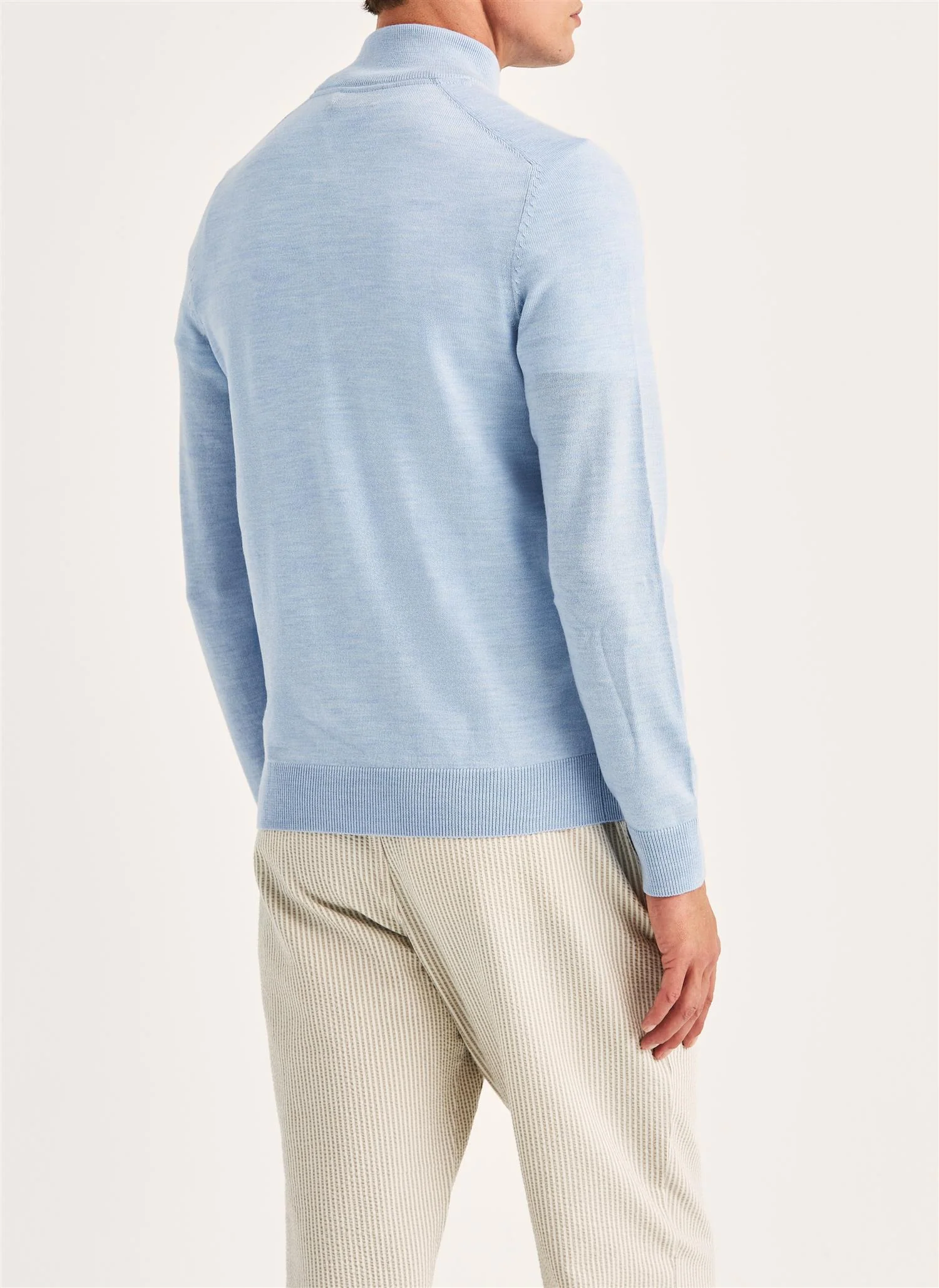 Merino John Zip  Light Blue - Image 3