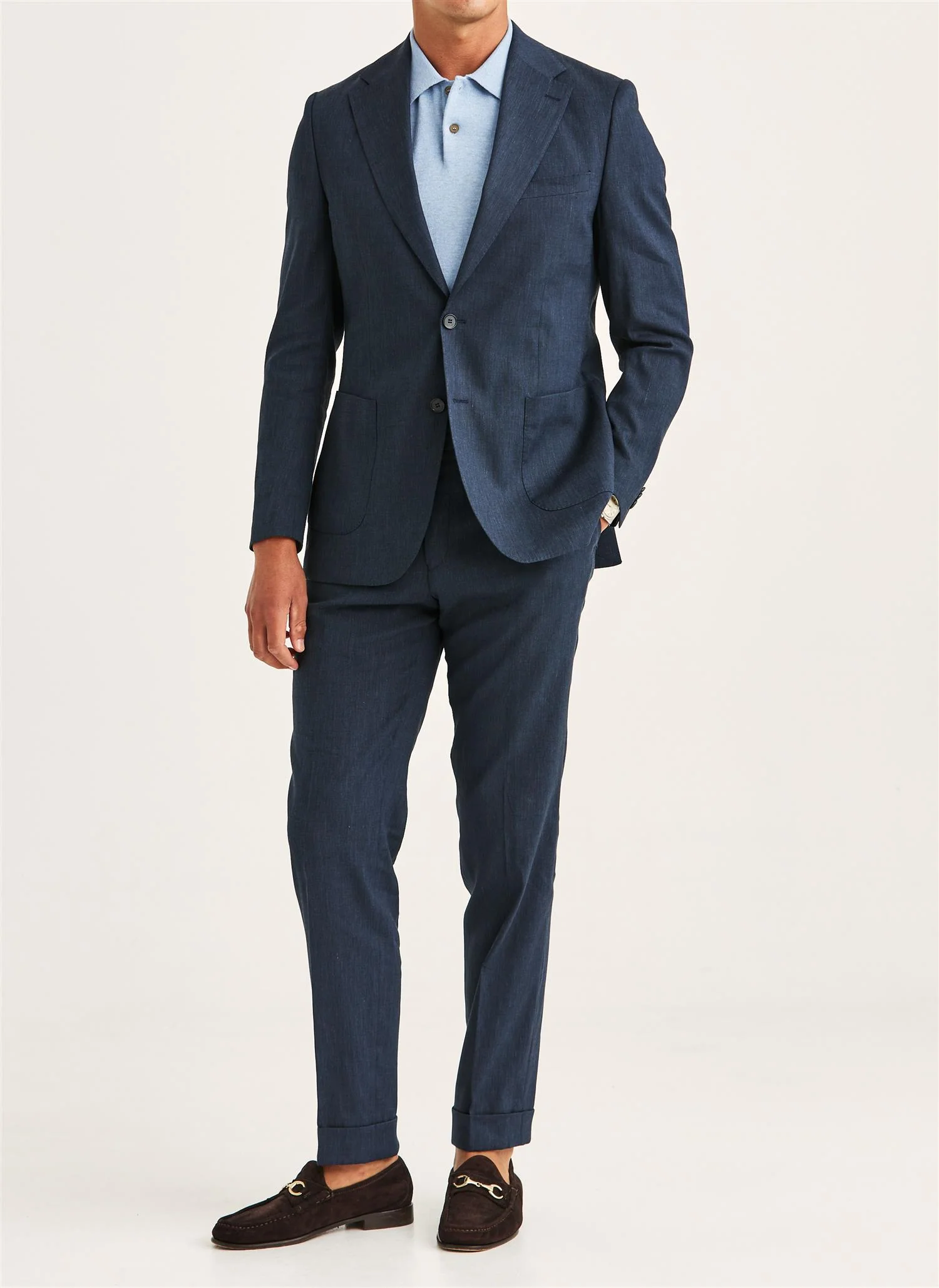 Morris Linen Suit Jacket Navy - Image 3