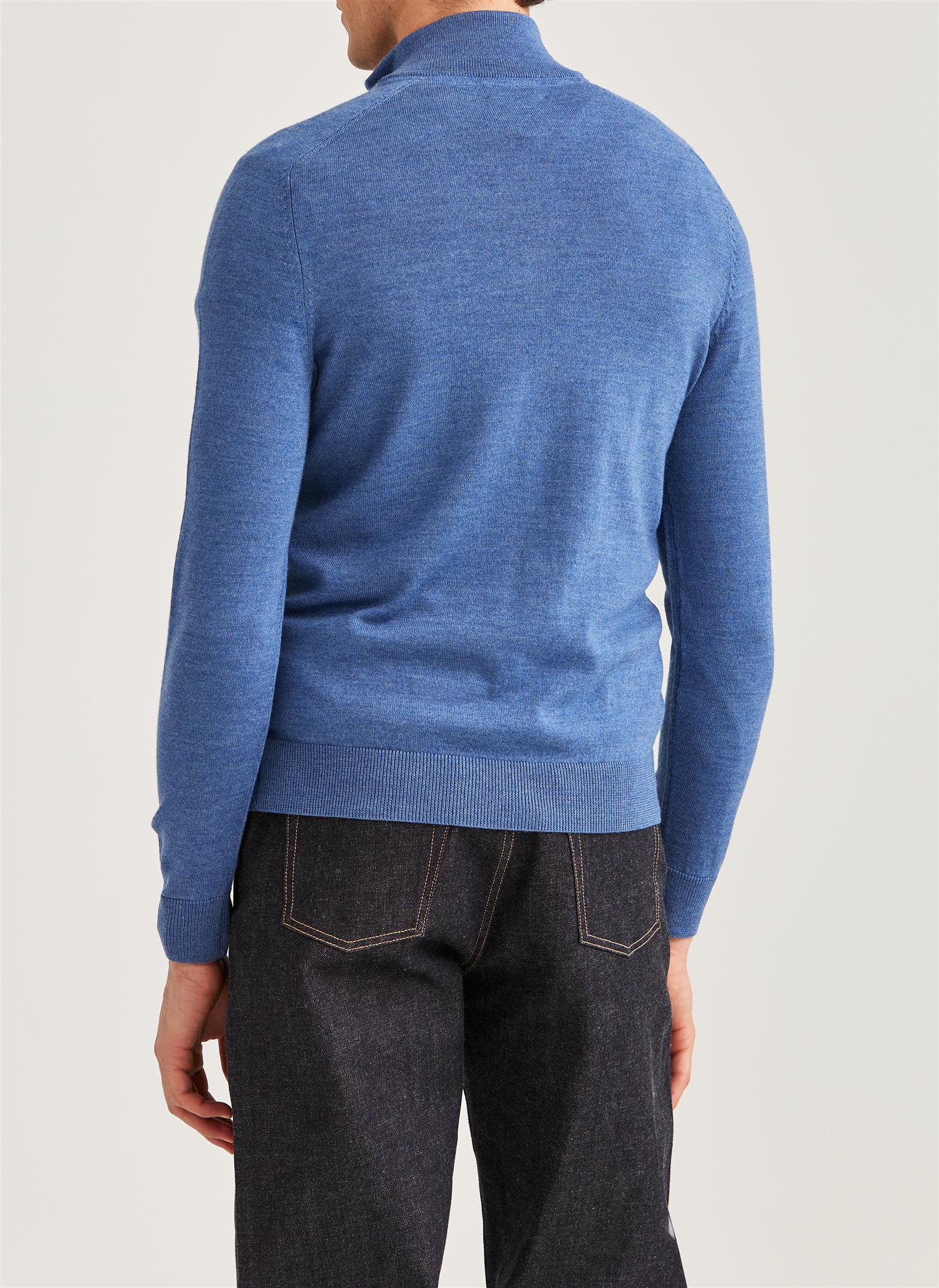 Merino John Zip  Blue - Image 3