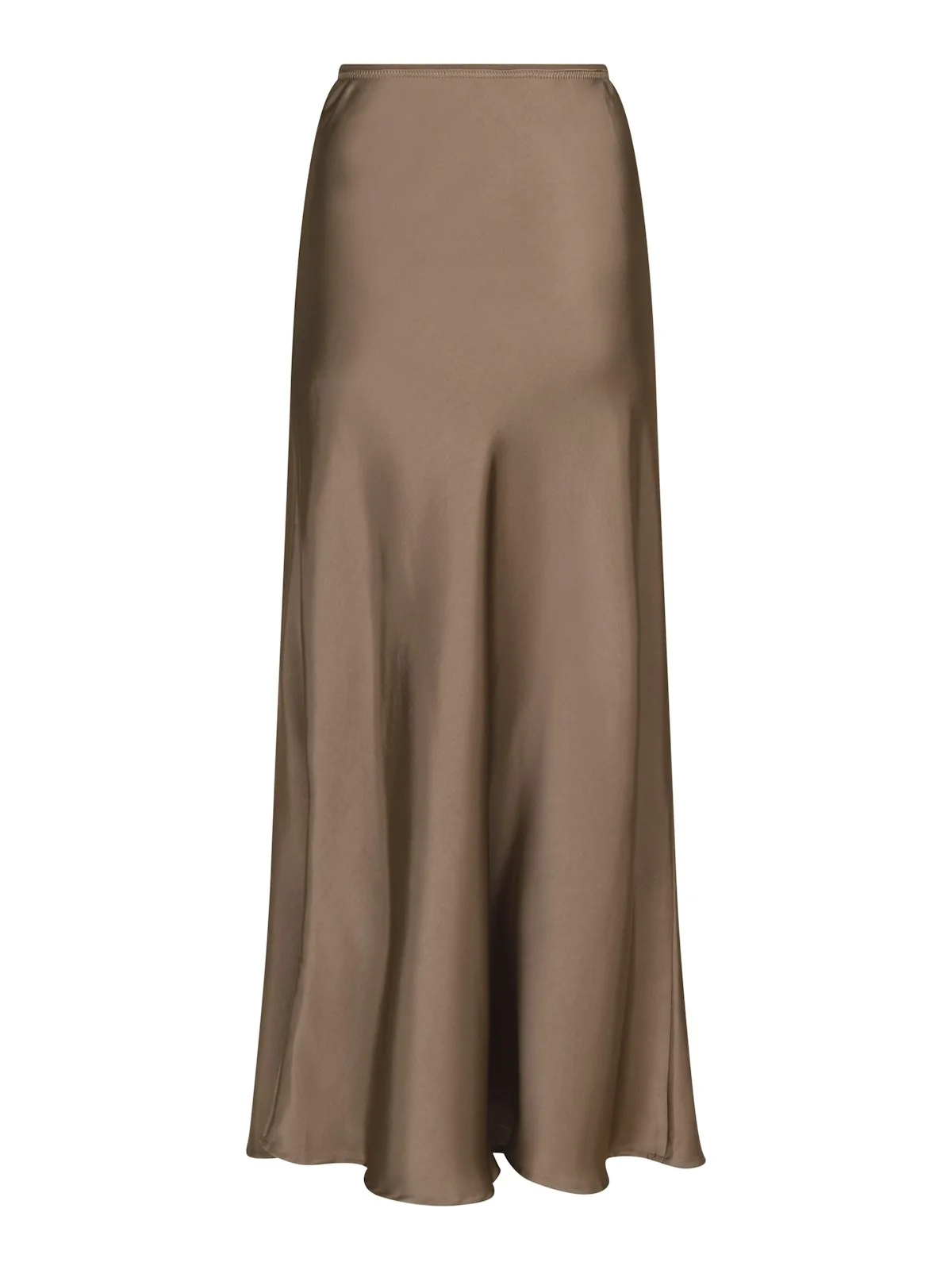Vicky Heavy Sateen Skirt  Dark Taupe - Image 6