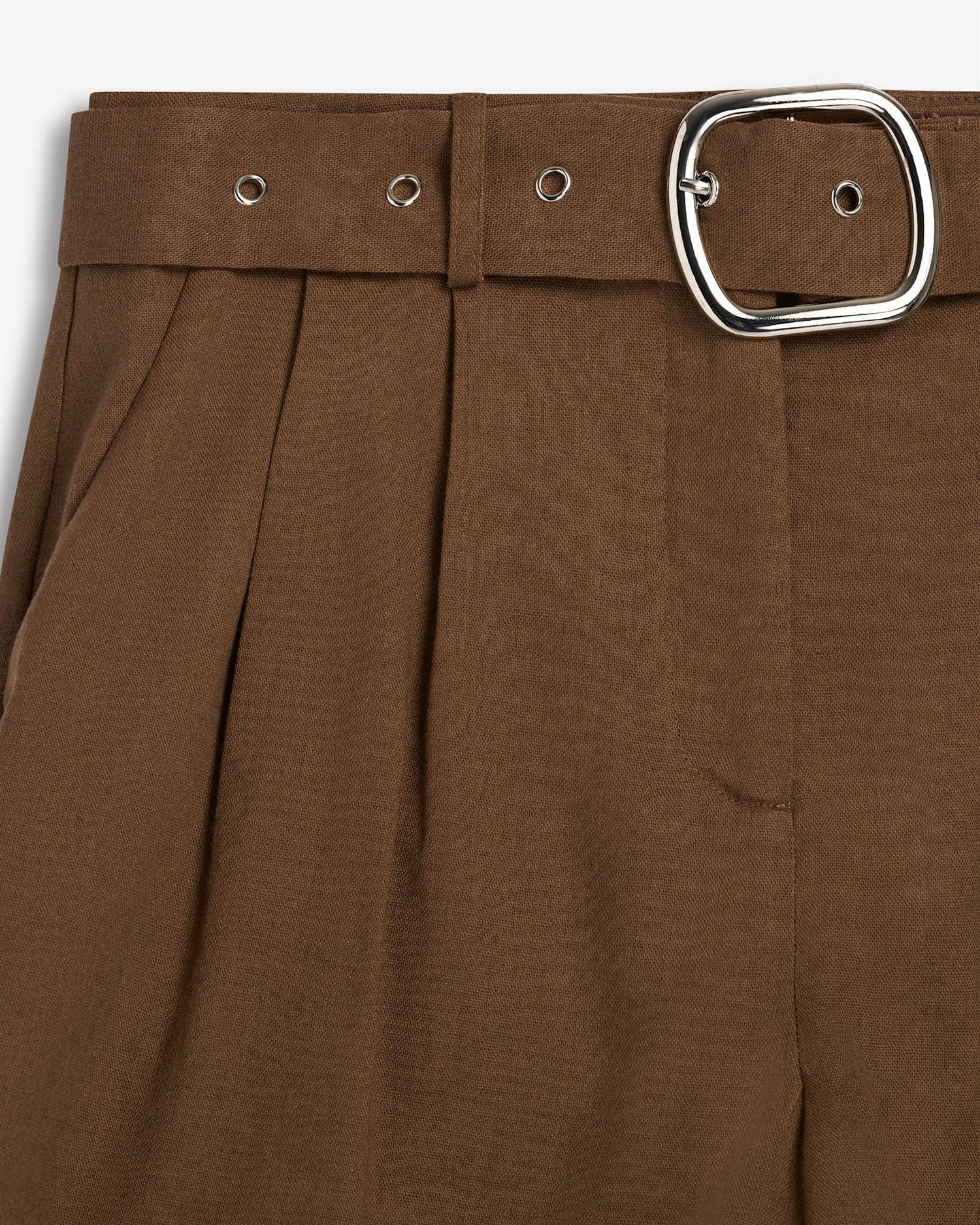 Zephyr Linen Shorts Chestnut Brown - Image 3