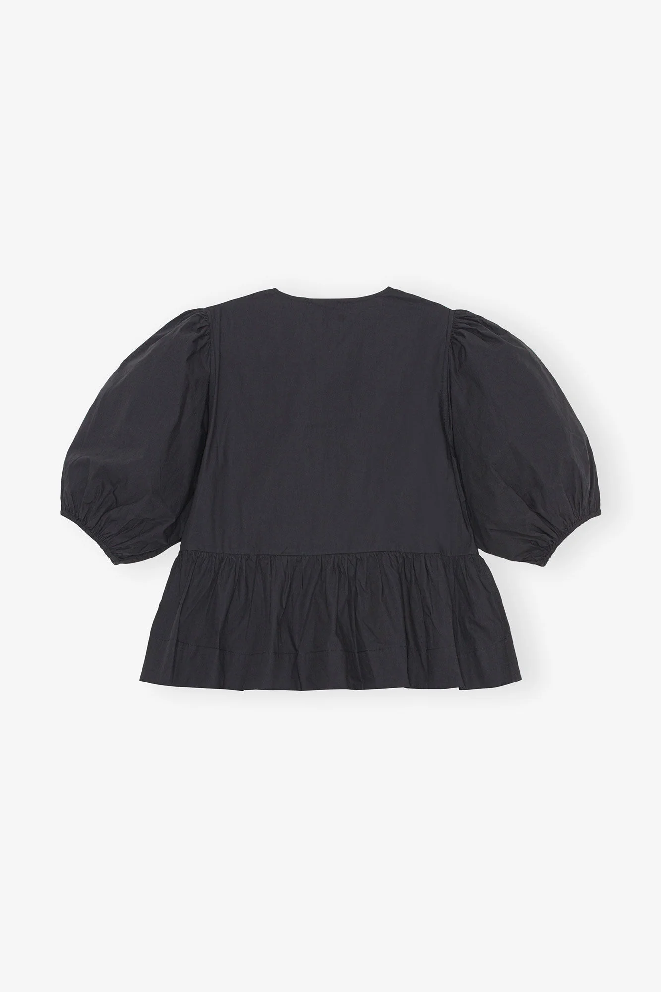 POPLIN PEPLUM BLOUSE Black - Image 2