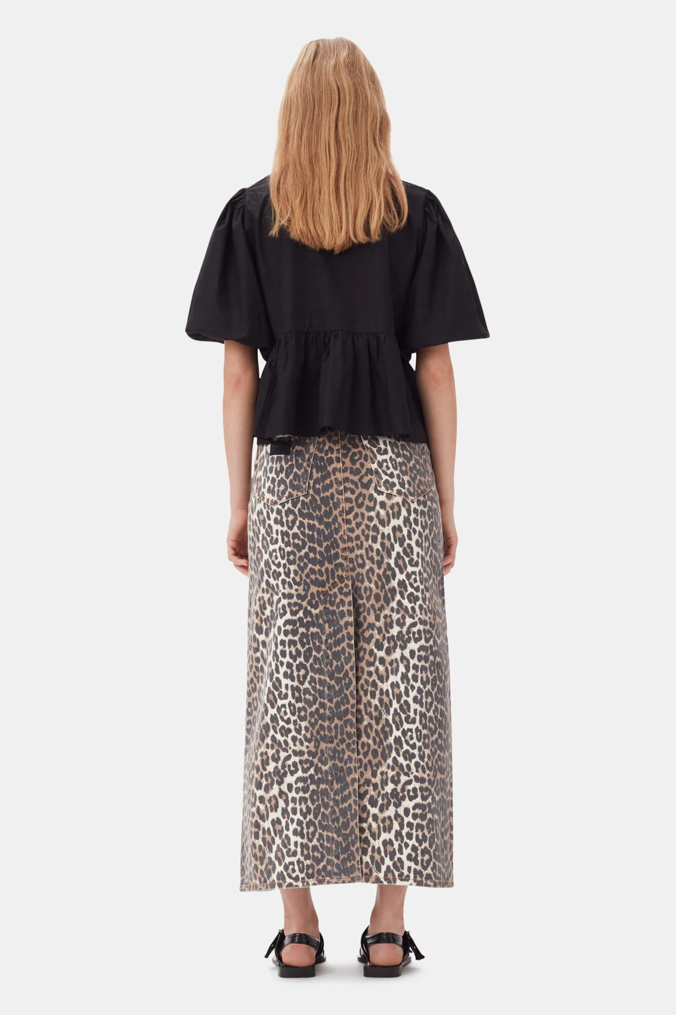 POPLIN PEPLUM BLOUSE Black - Image 4