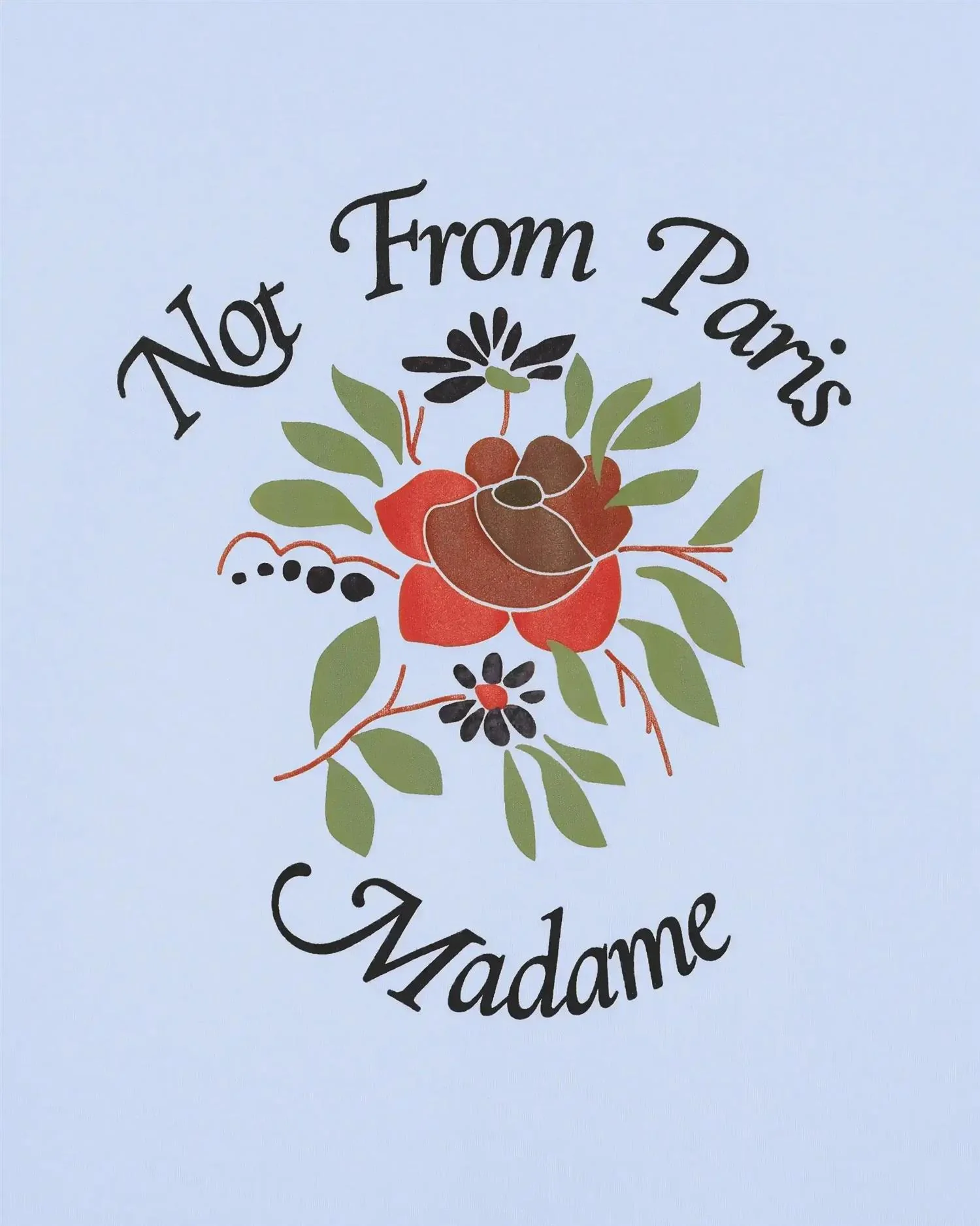 T-shirt slogan rose  Light Blue - Image 3