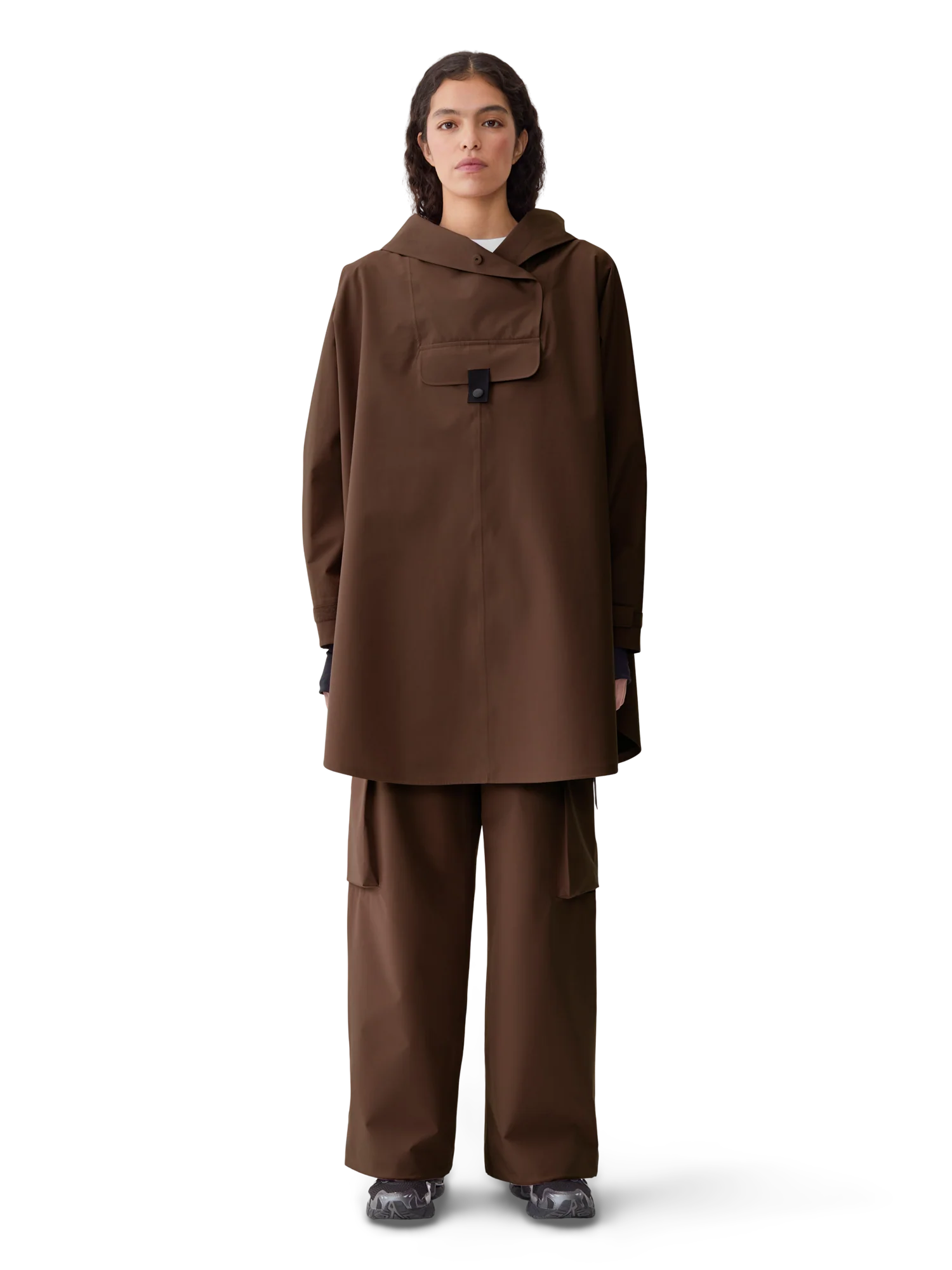 Bergen poncho Brownstone