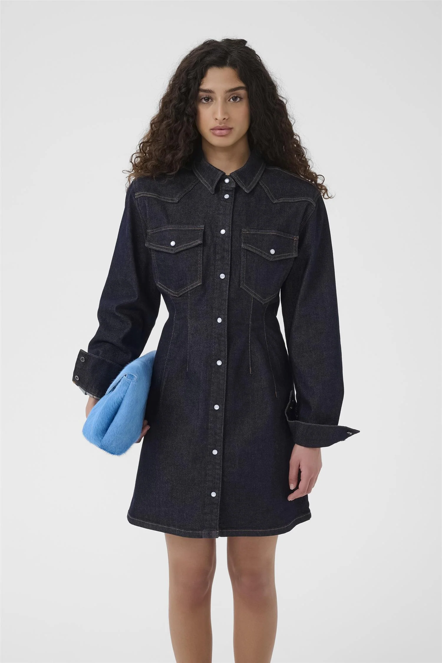Mae Dress Dark Blue Rinse - Image 3