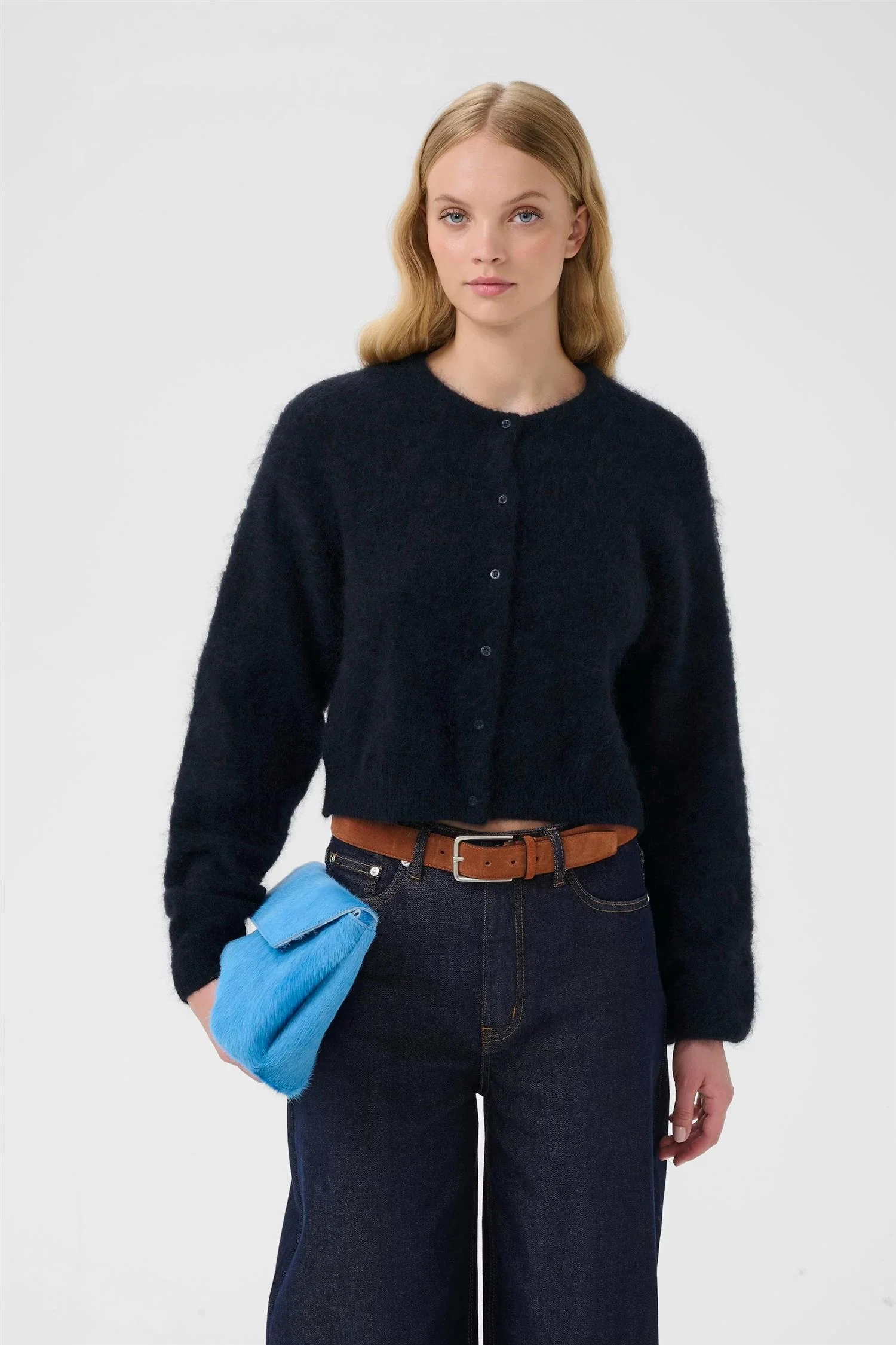 DEBBIE SHORT CARDIGAN Skycaptain Mélange - Image 6