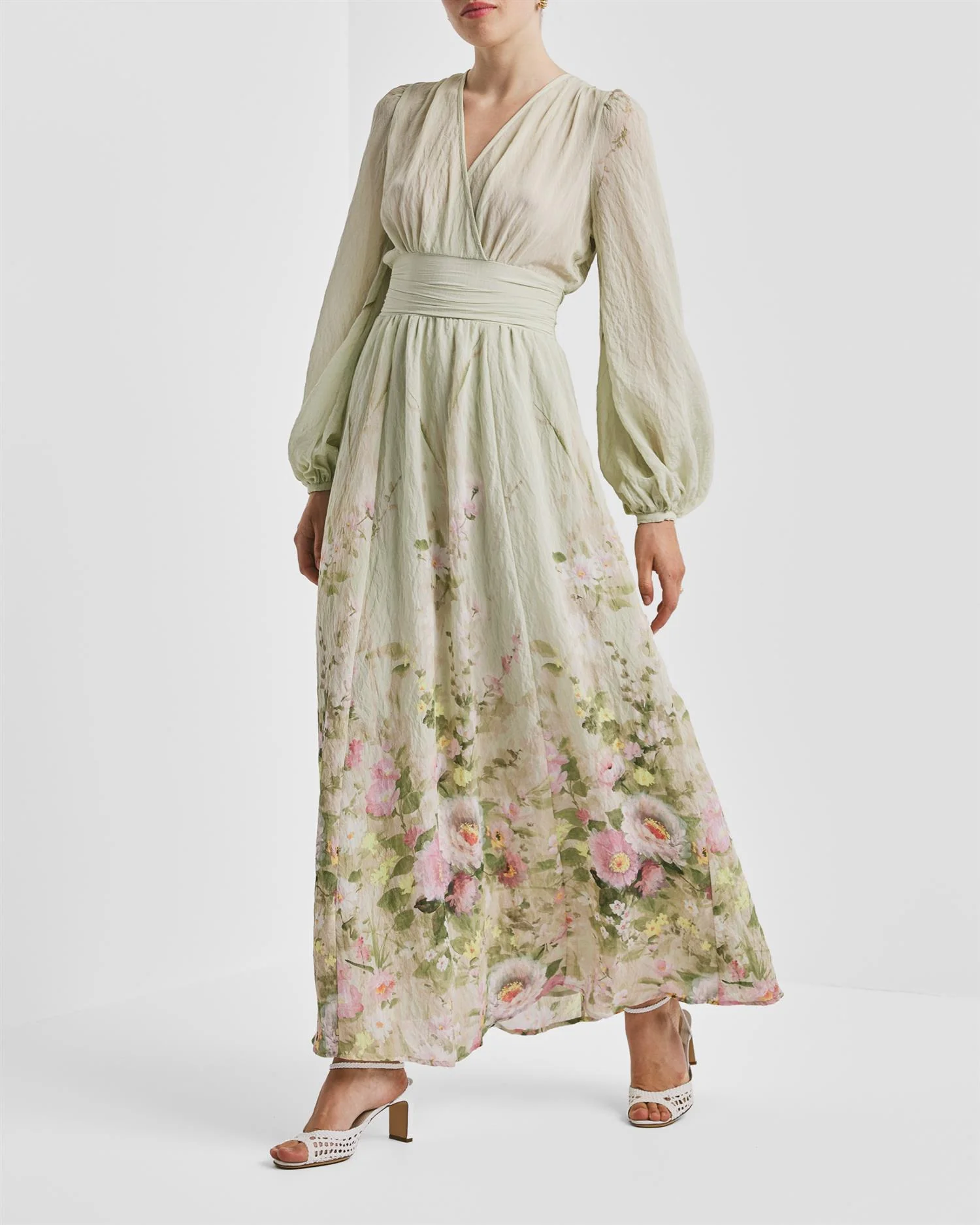 Viscose V-Neck Dress Growing Garden