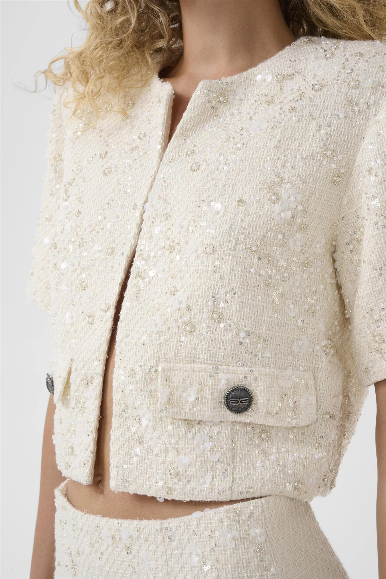 Chanaya SS Jacket Off White Pearls - Image 3